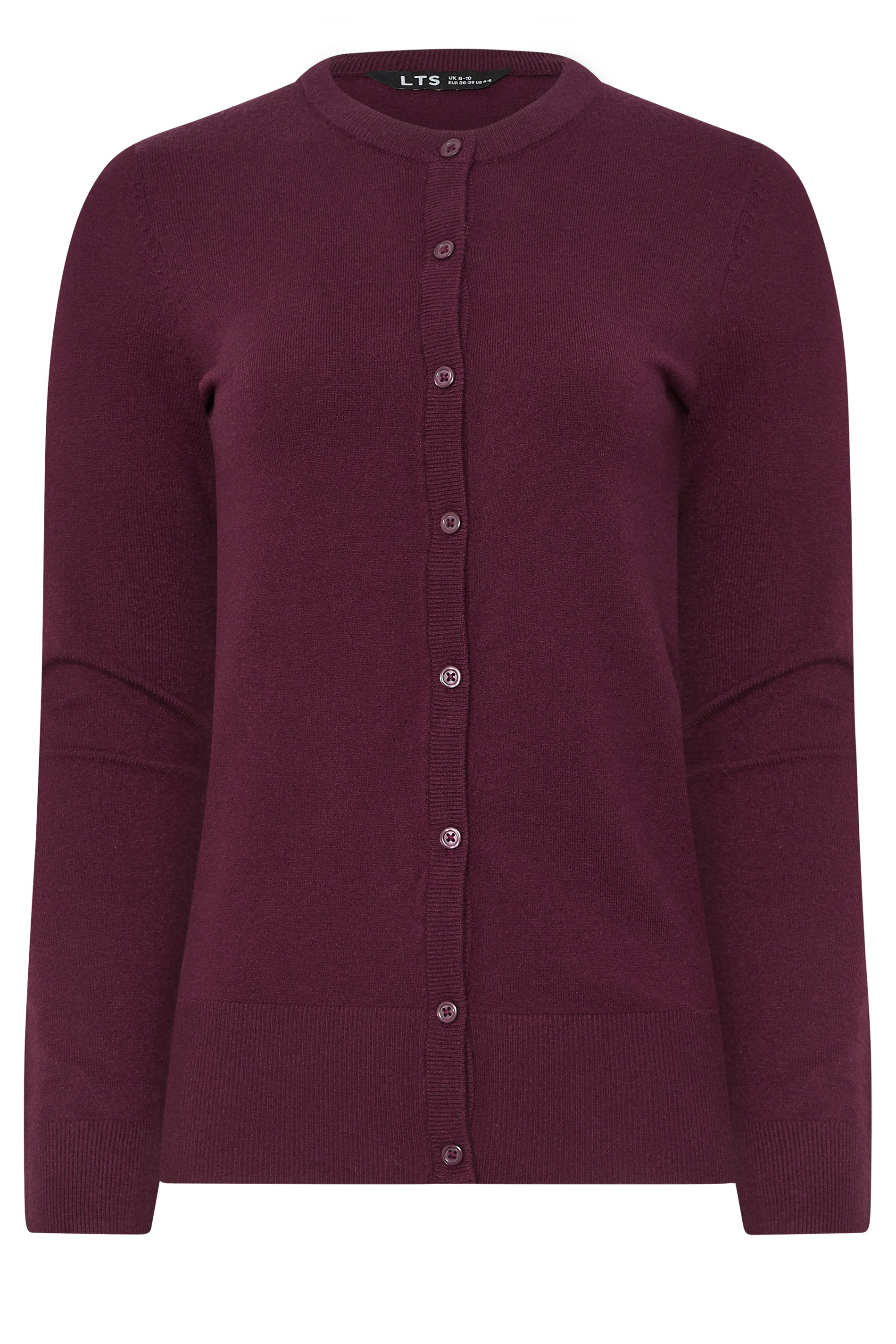 LTS Tall Cherry Red Crew Neck Button Cardigan | Long Tall Sally 6