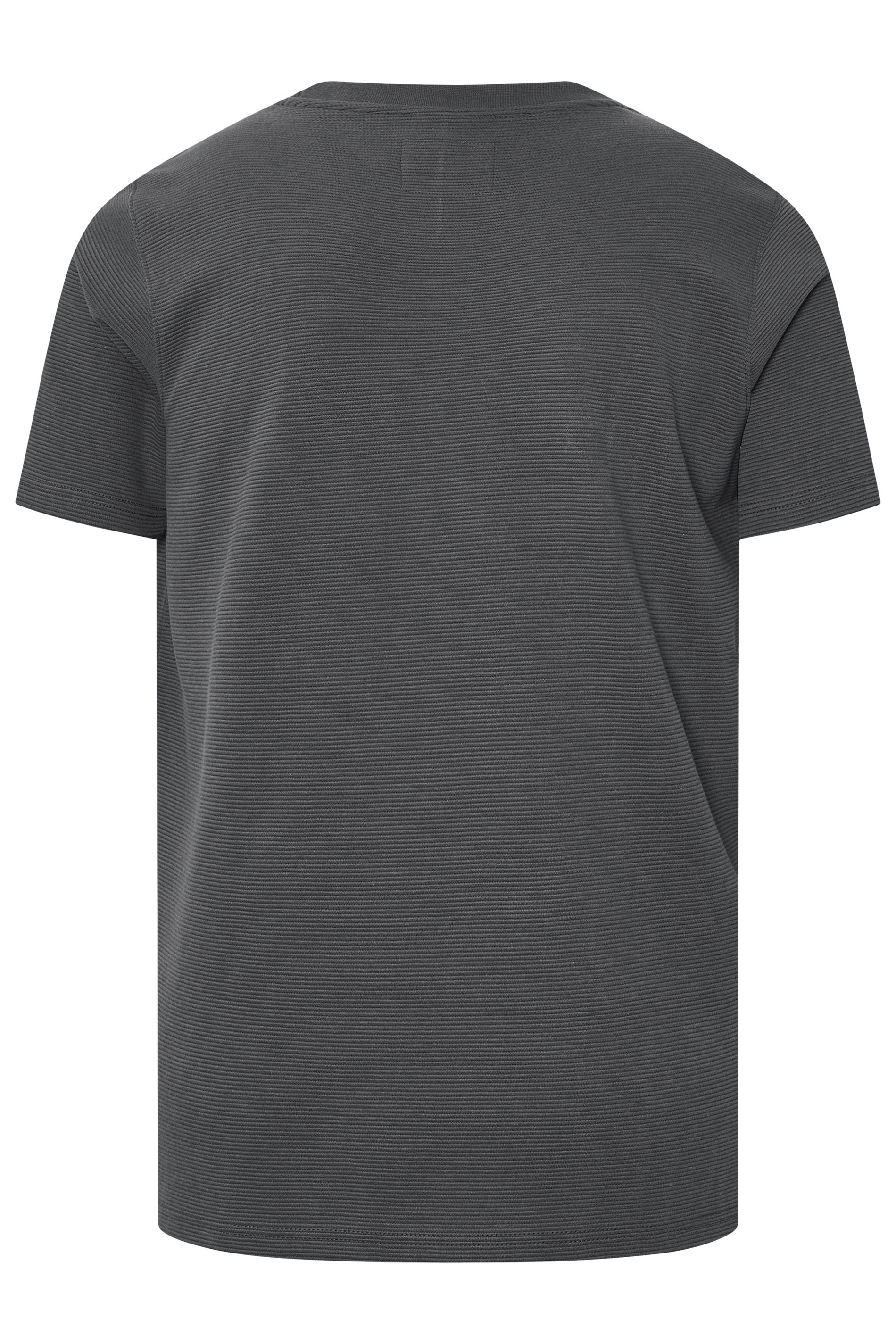 BadRhino Big & Tall Ebony Grey Ottoman Textured T-Shirt | BadRhino 7