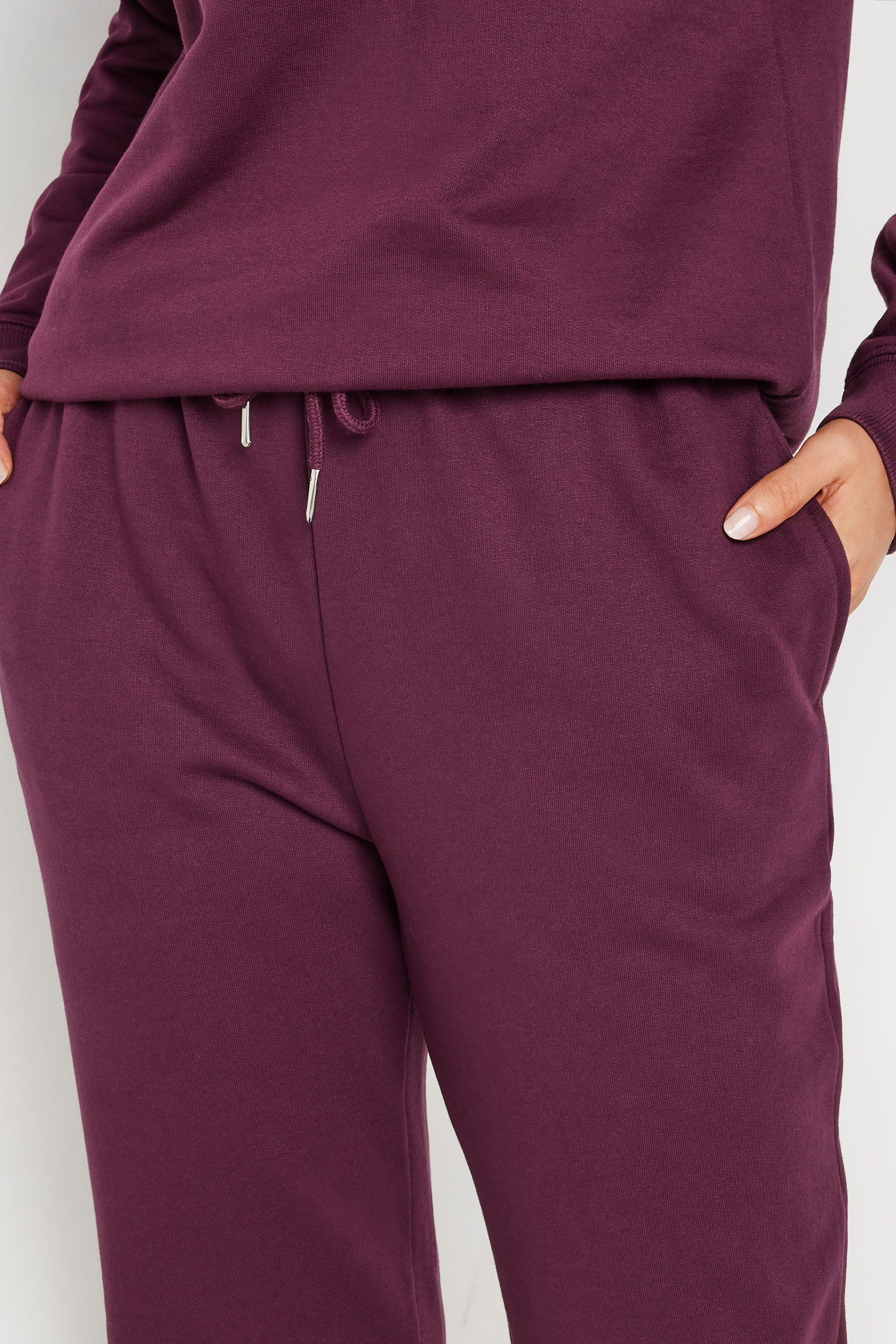 LTS Tall Burgundy Red Cuffed Joggers | Long Tall Sally 5
