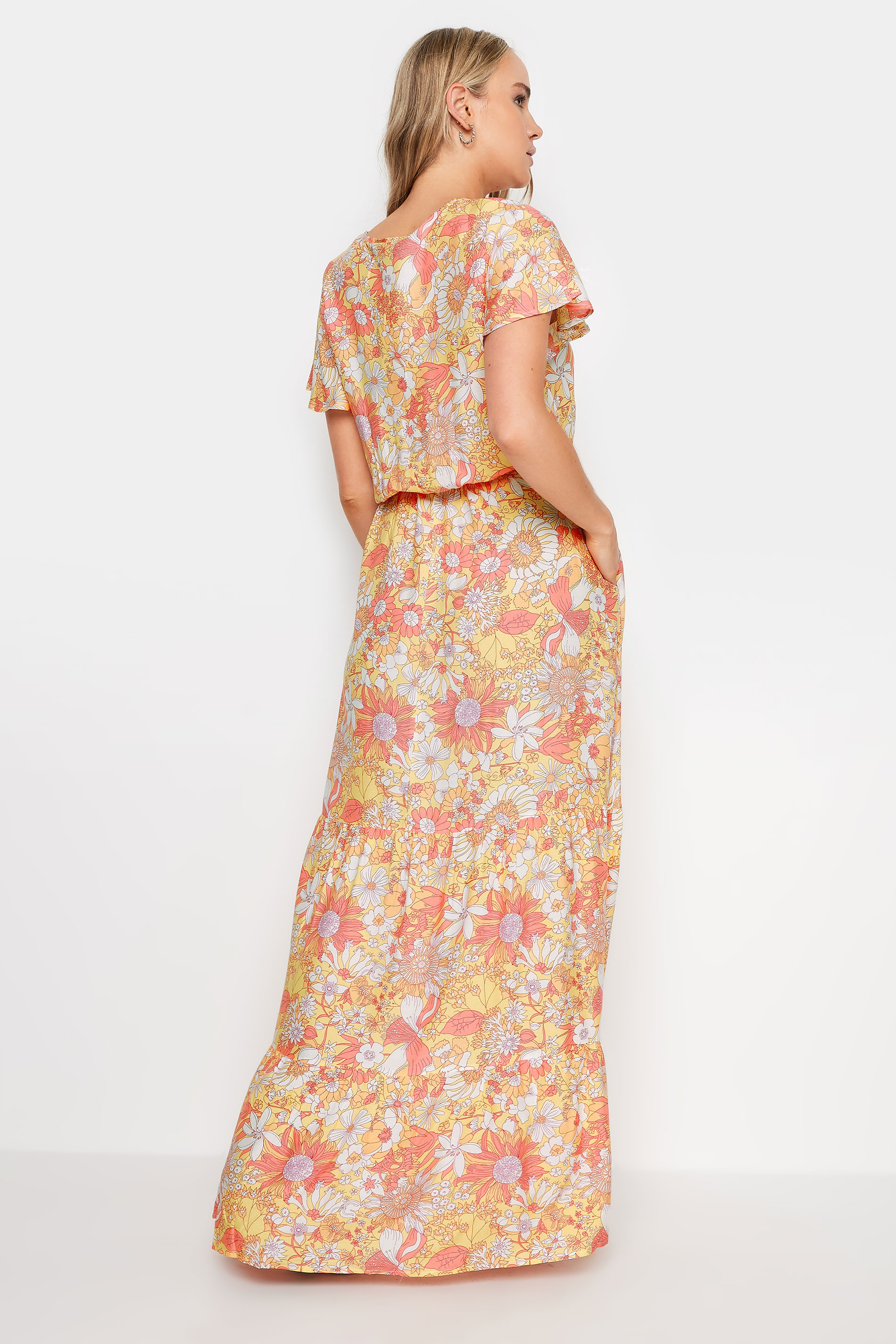 LTS Tall Womens Yellow Floral Print Maxi Dress | Long Tall Sally  3