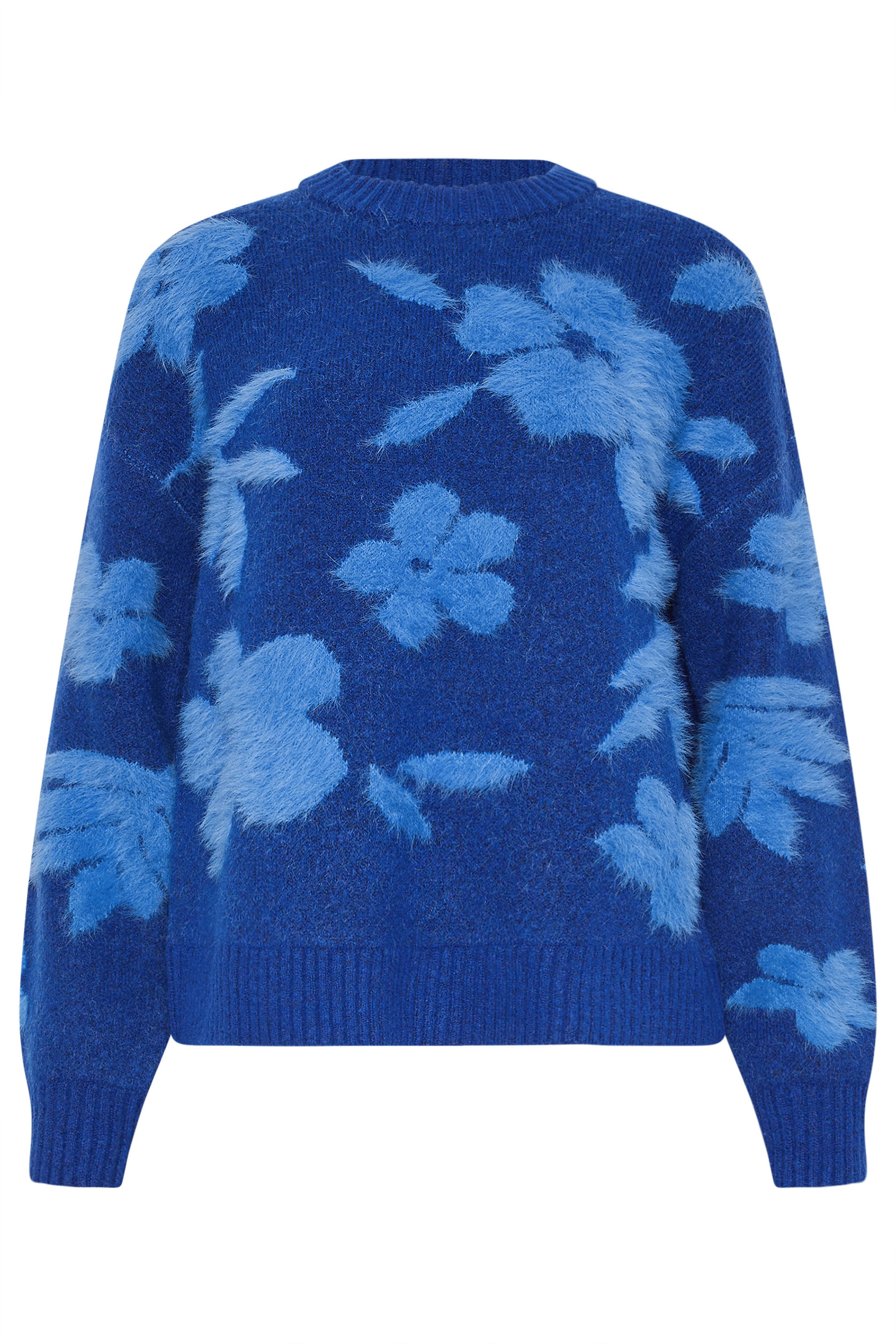 LTS Tall Blue Floral Fluffy Knit Jumper | Long Tall Sally 6