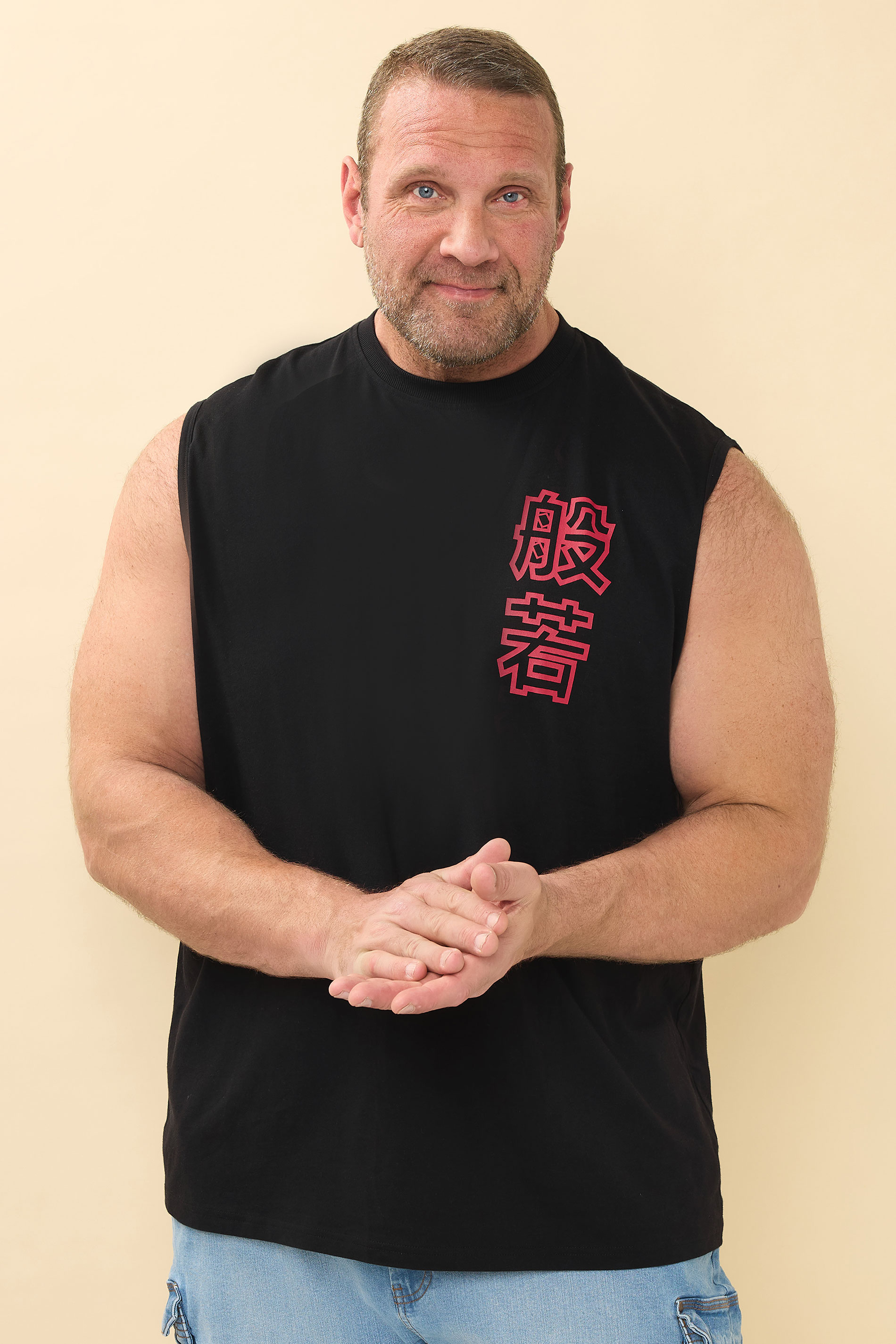 BadRhino Big & Tall Black & Red Japanese Demon Graphic Vest Top | BadRhino 3