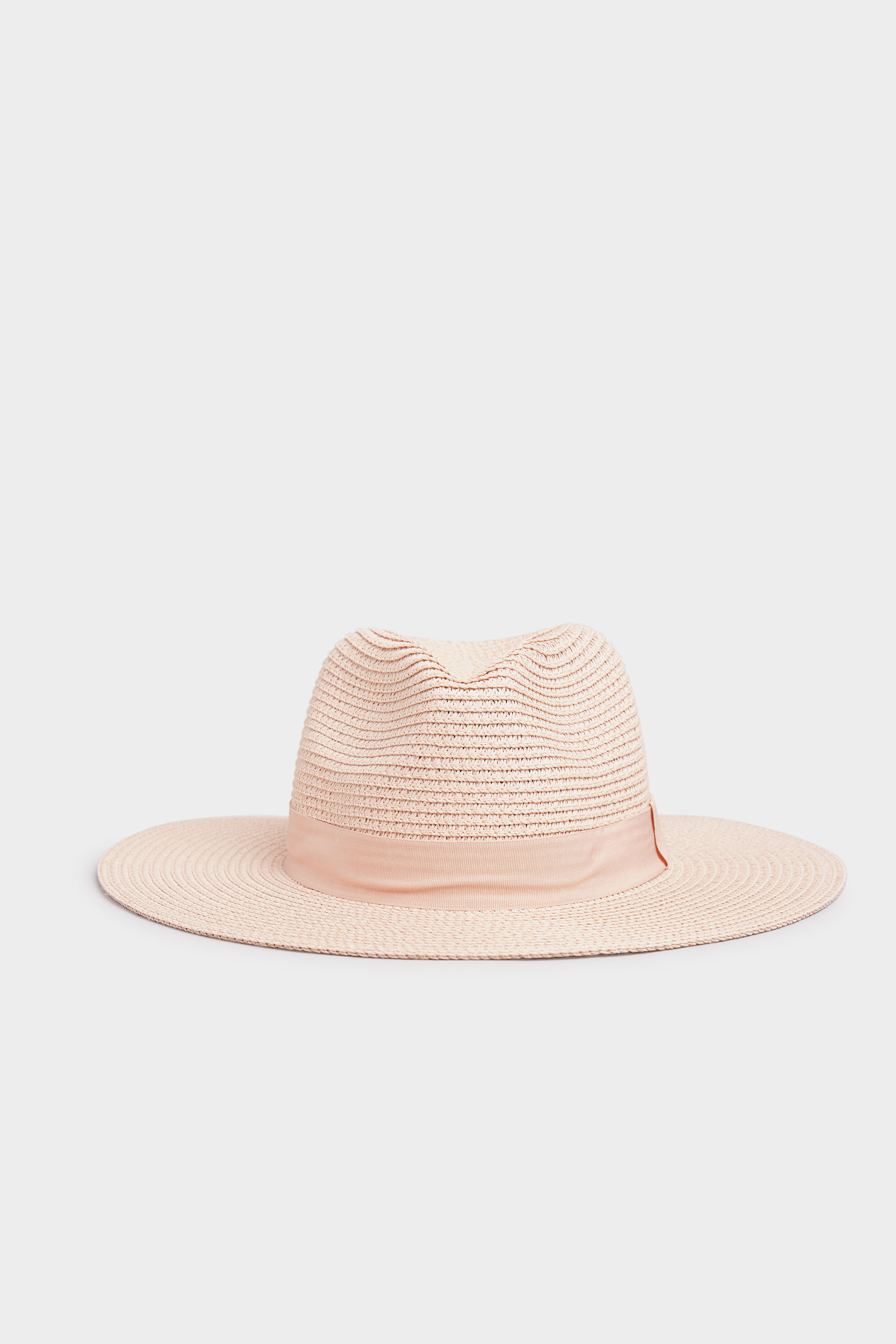 Plus Size Pink Straw Fedora Hat | Yours Clothing 1