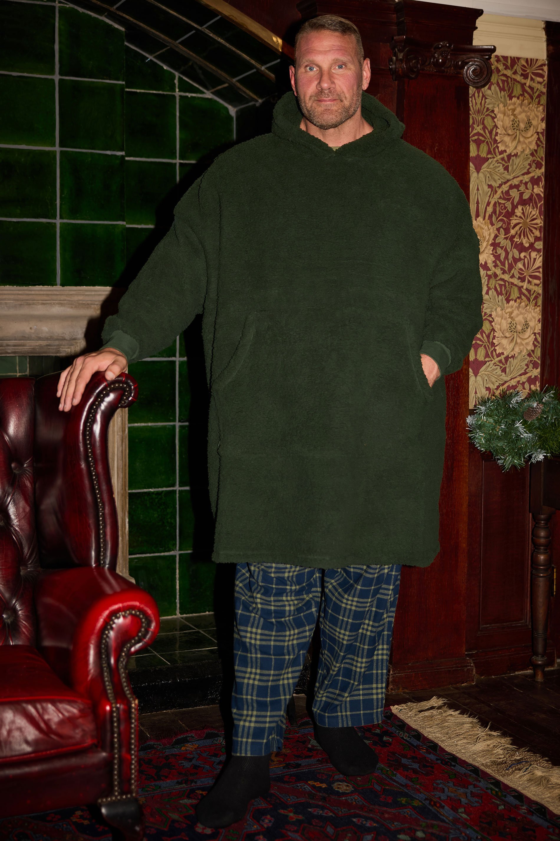 BadRhino Big & Tall Dark Green Super Soft Blanket Hoodie | BadRhino 1