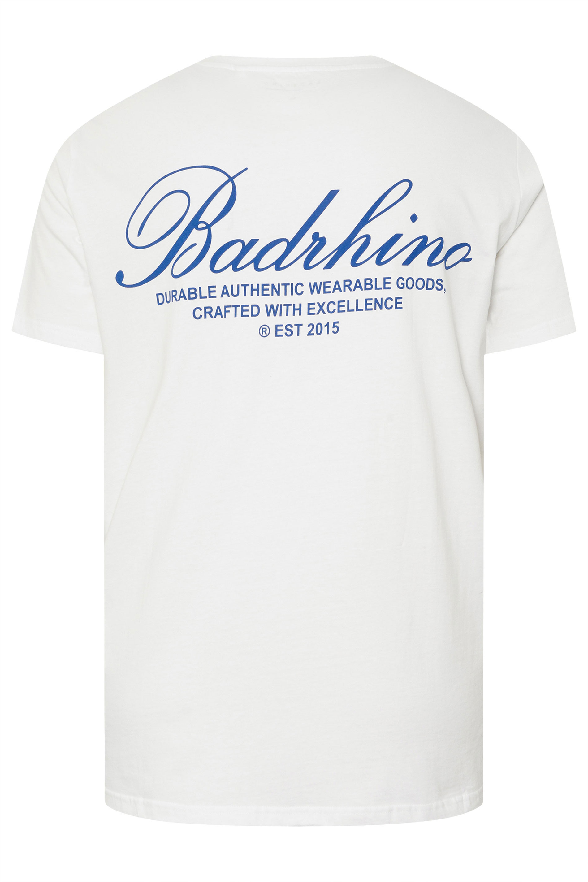 BadRhino Big & Tall White Script Graphic Print T-Shirt | BadRhino 7
