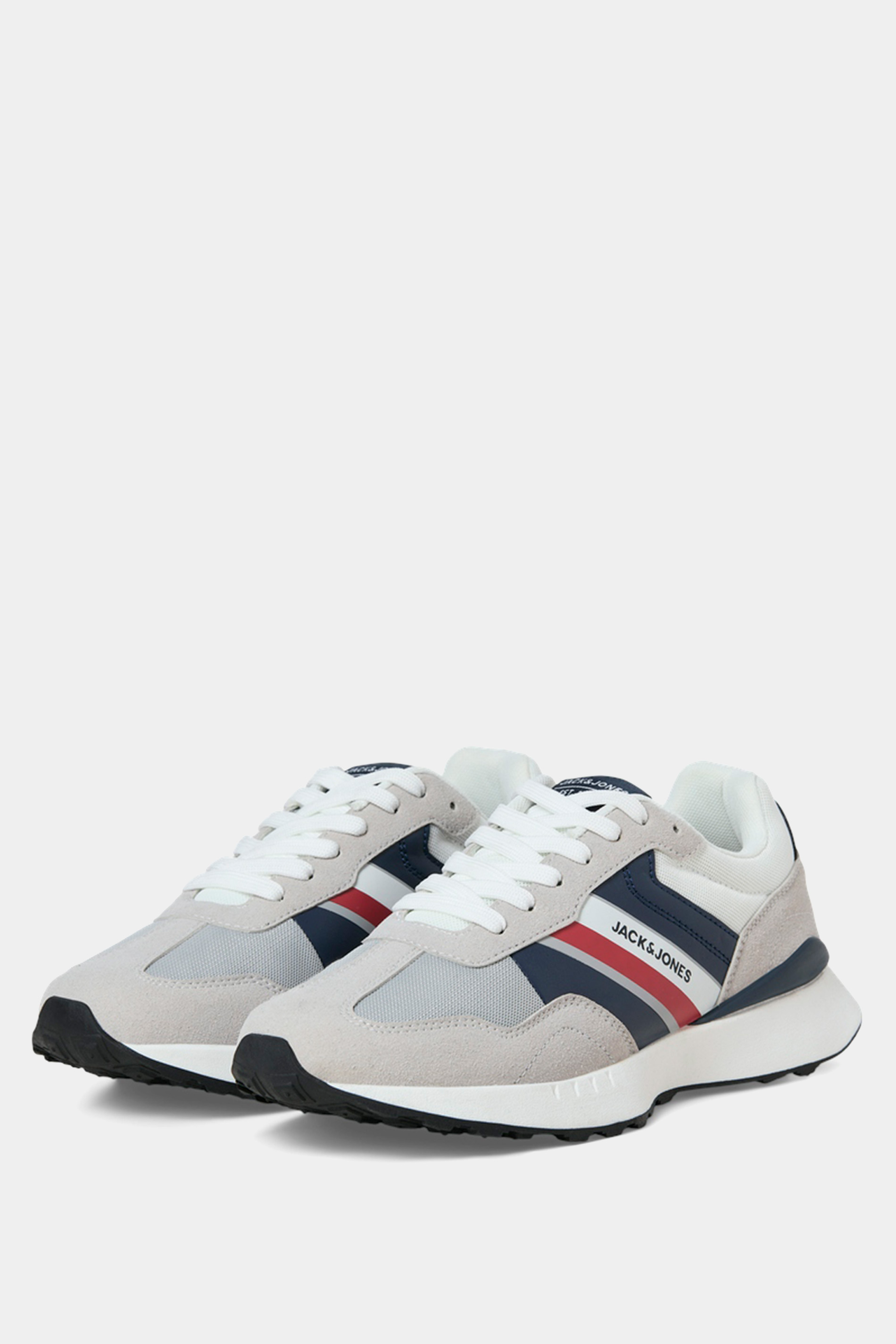 JACK & JONES Grey & Blue Side Panel Trainers | BadRhino 2