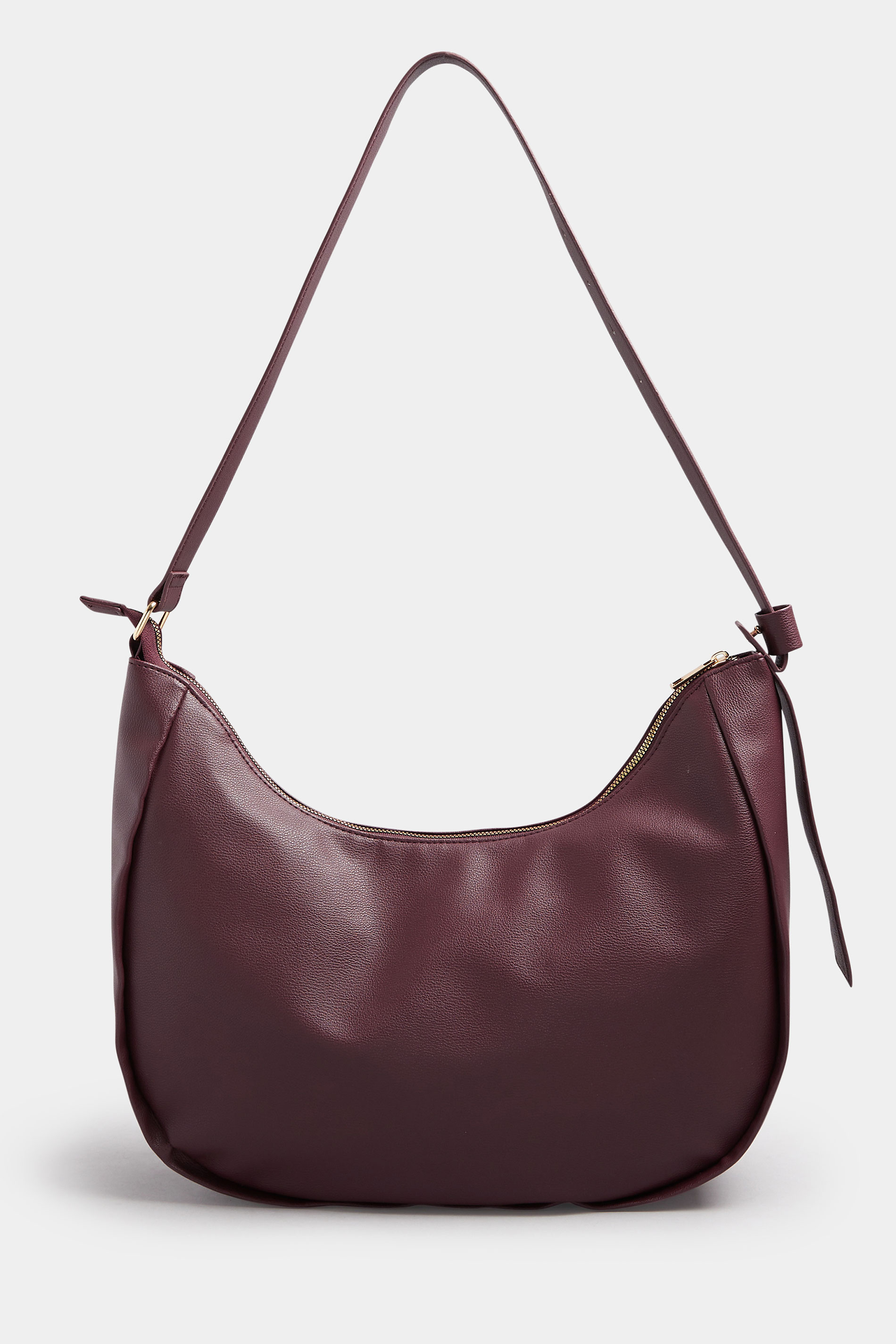 Burgundy Red Faux Leather Slouched Shoulder Bag | Yours Clothing 2