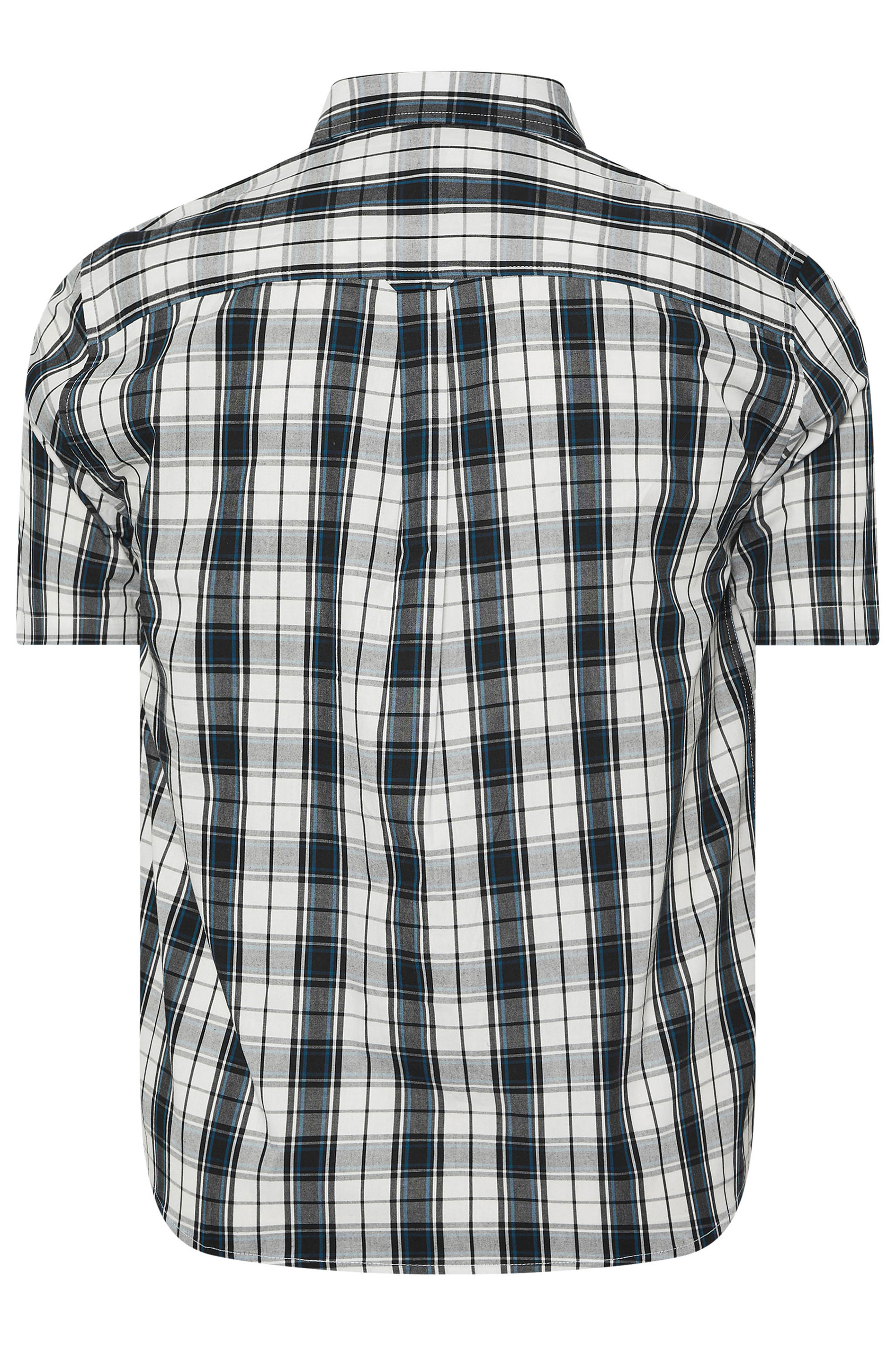 BadRhino Big & Tall Black & White Short Sleeve Check Shirt | BadRhino 8