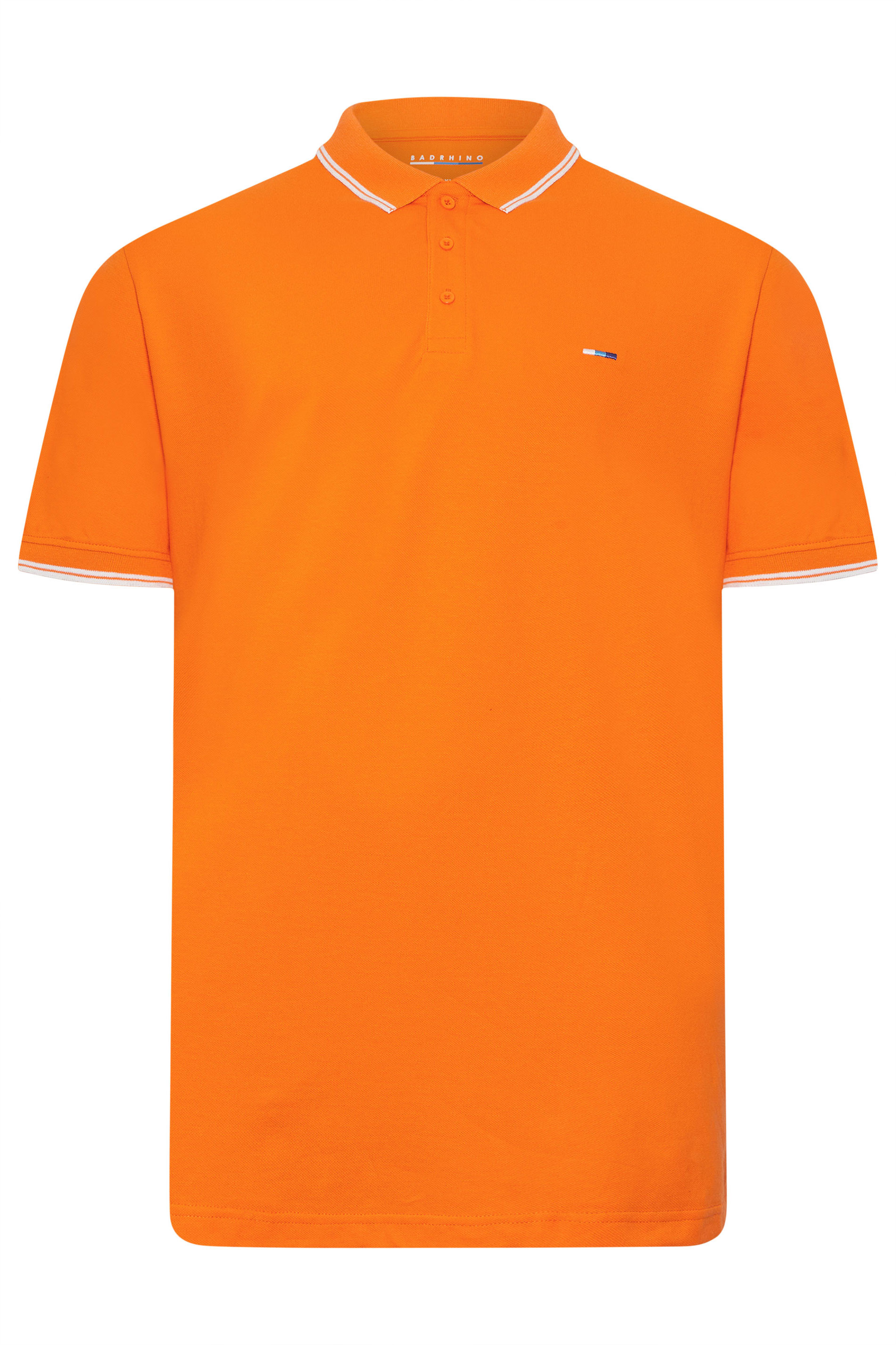 BadRhino Big & Tall 3 Pack Pink & Orange Tipped Polo Shirts | BadRhino 11
