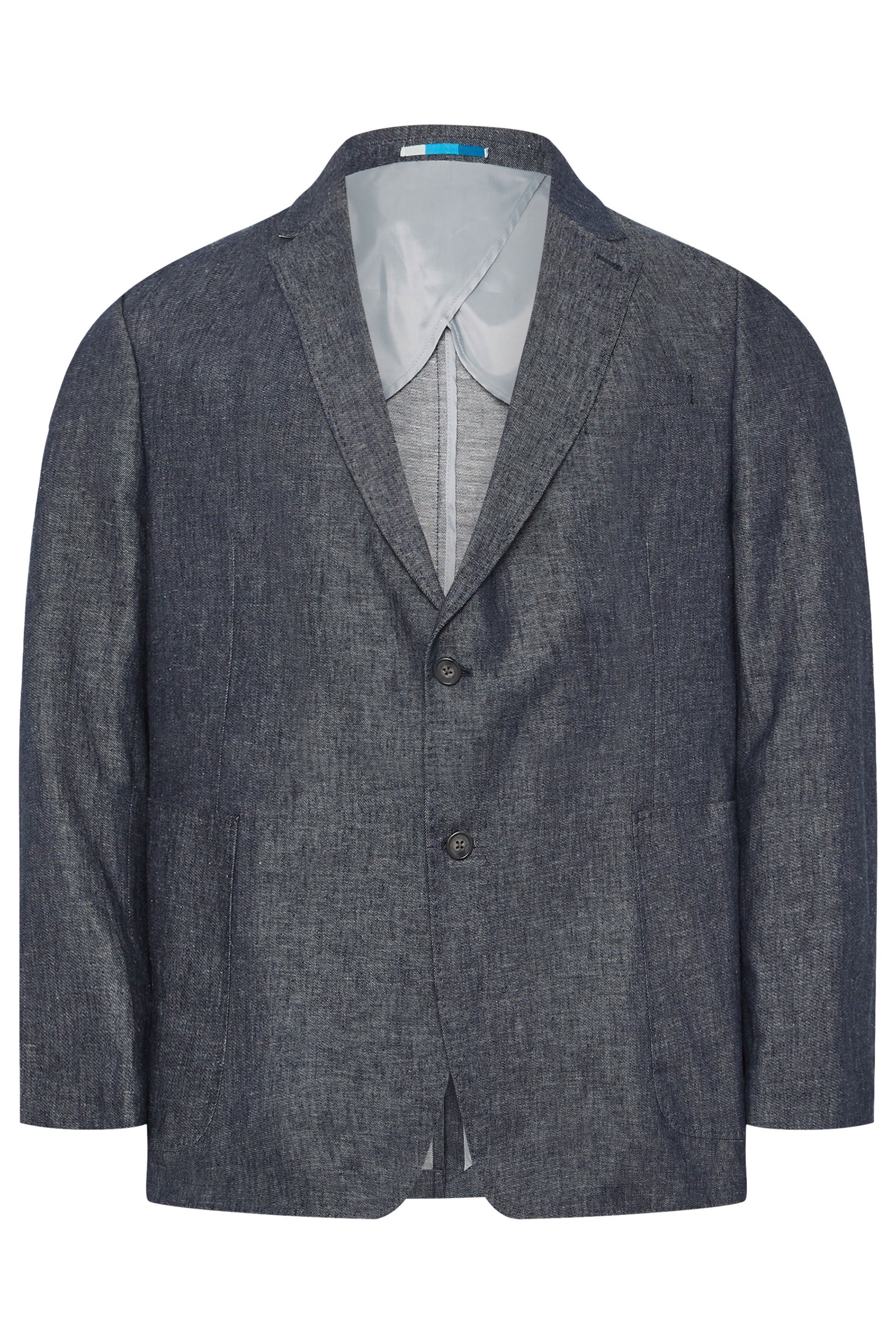 BadRhino Tailoring Big & Tall Blue Denim Chambray Suit Jacket | BadRhino 8