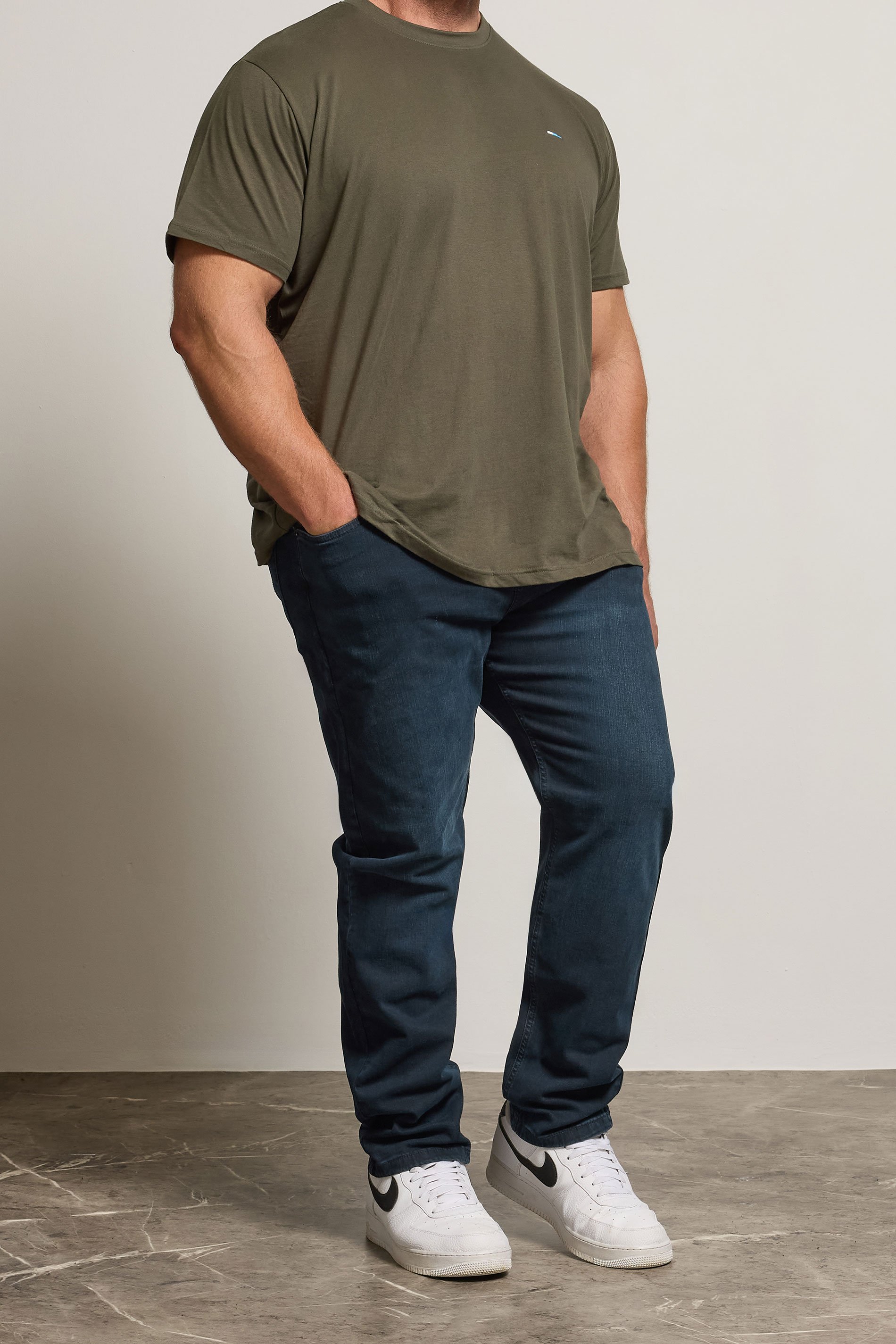 BadRhino Big & Tall Ink Blue Straight Leg Stretch Jeans | BadRhino 1
