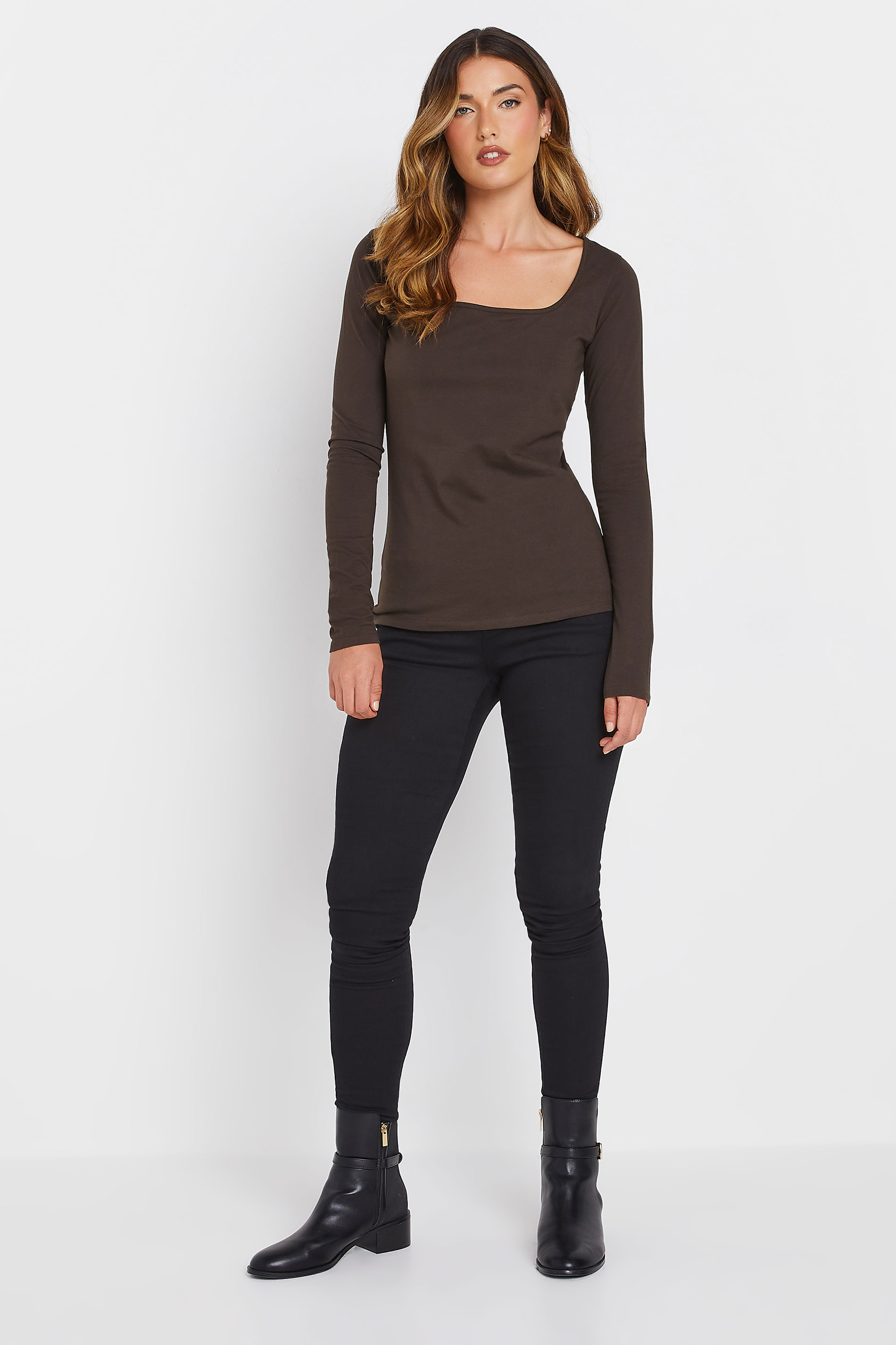LTS Tall 2 PACK Green & Brown Square Neck Tops | Long Tall Sally 4