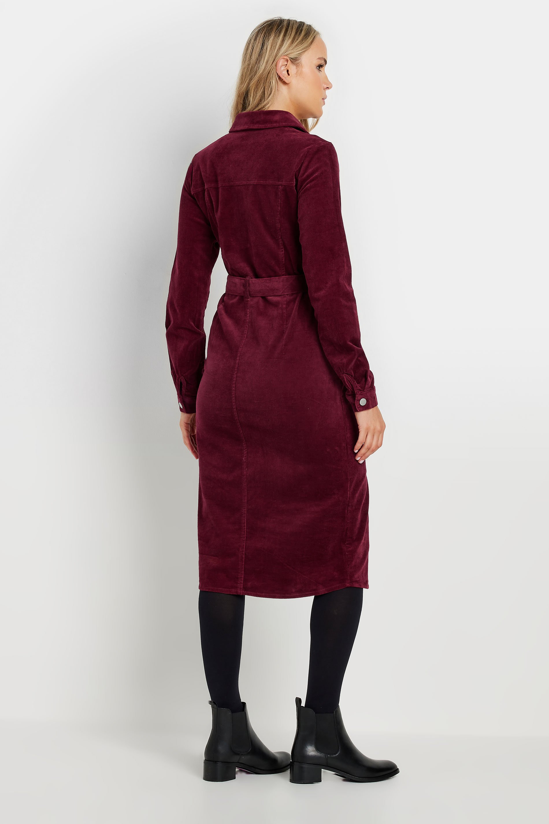 LTS Tall Burgundy Red Cord Shirt Dress | Long Tall Sally 4