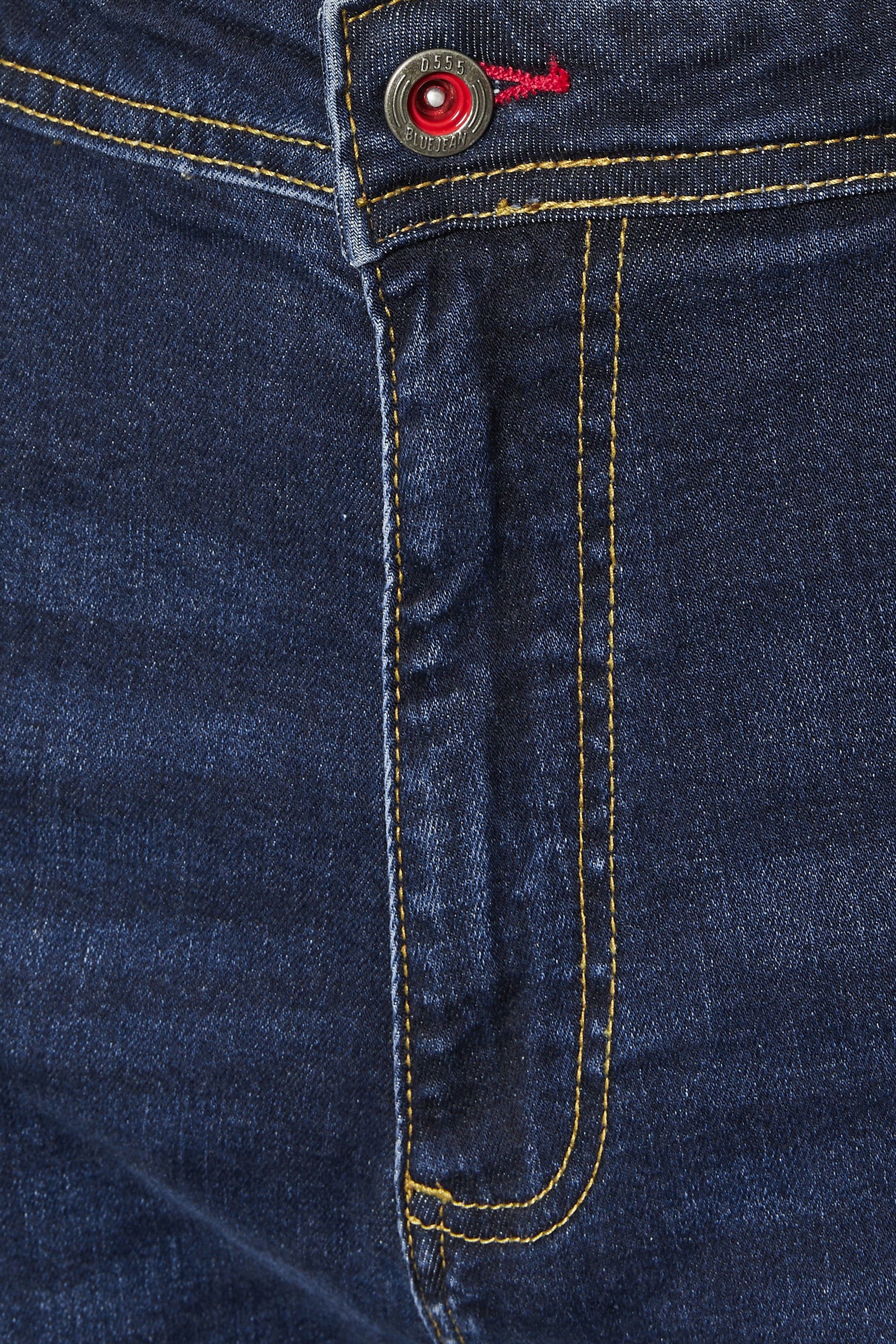 D555 Big & Tall Blue Blue Tapered Stretch Jeans | BadRhino 5