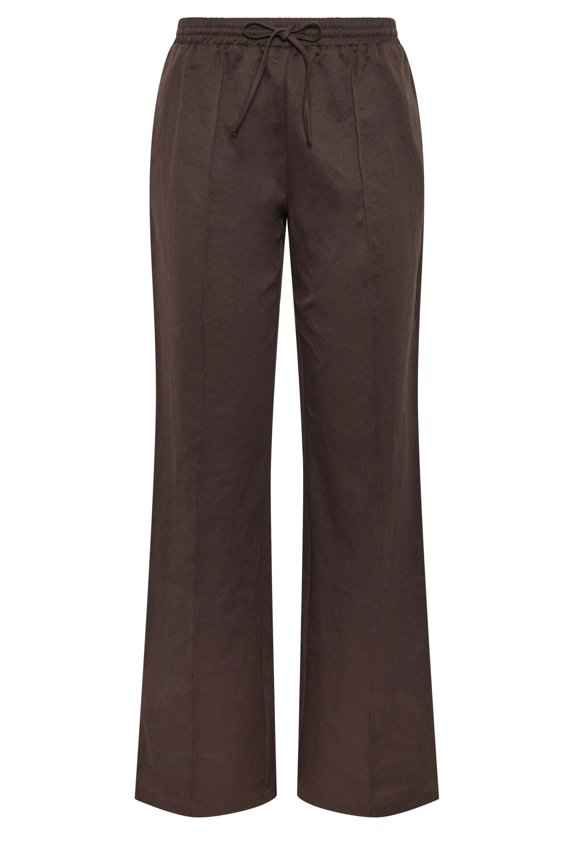 LTS Tall Women's Chocolate Brown Side Stripe Wide Leg Trousers | Long Tall Sally 7
