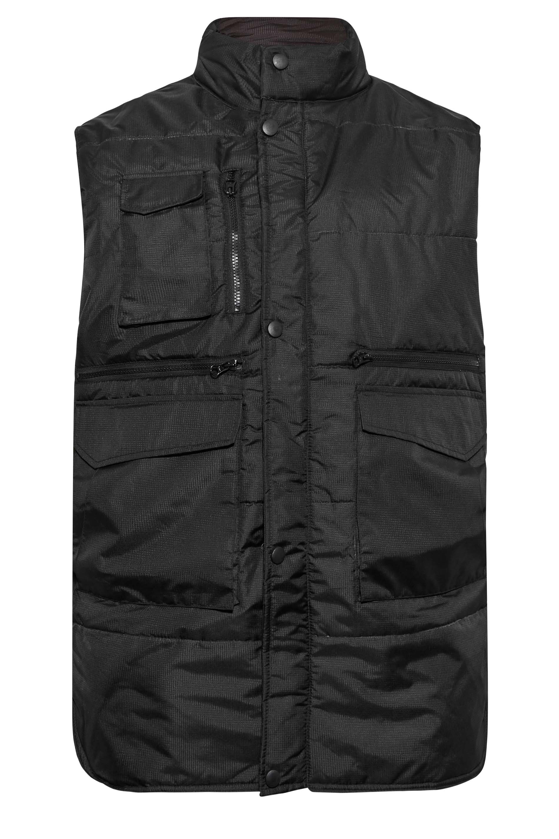 KAM Big & Tall Black Military Multi Pocket Gilet | BadRhino 3