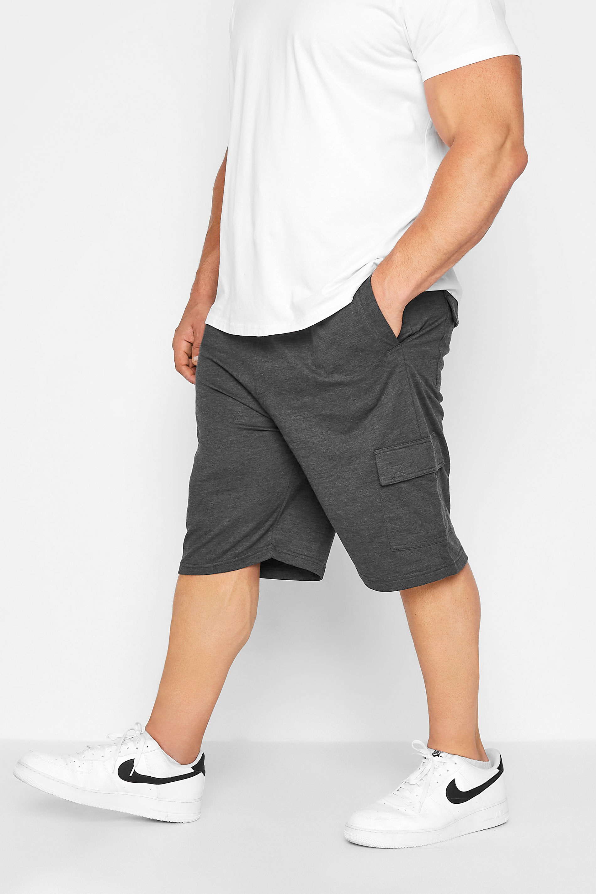 KAM Charcoal Grey Cargo Lounge Shorts | BadRhino 1