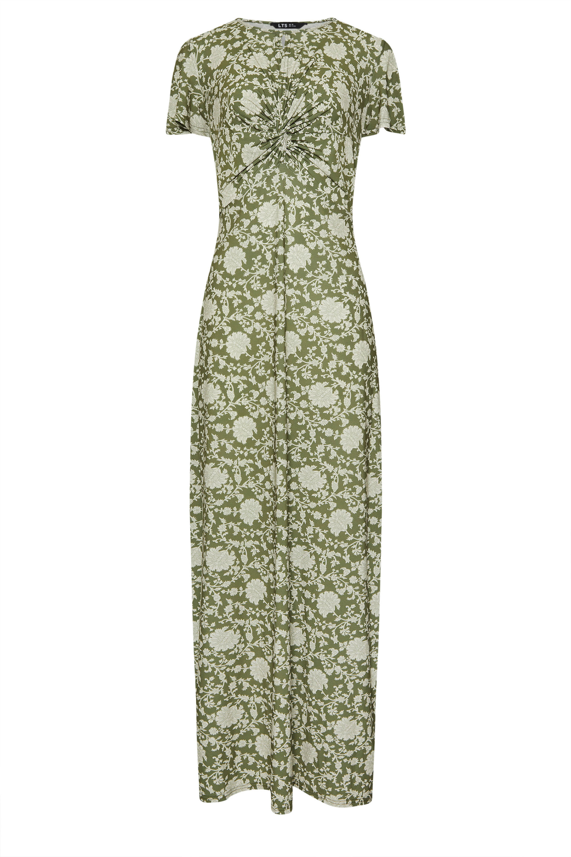 LTS Tall Green Floral Ruched Maxi Dress | Long Tall Sally 5