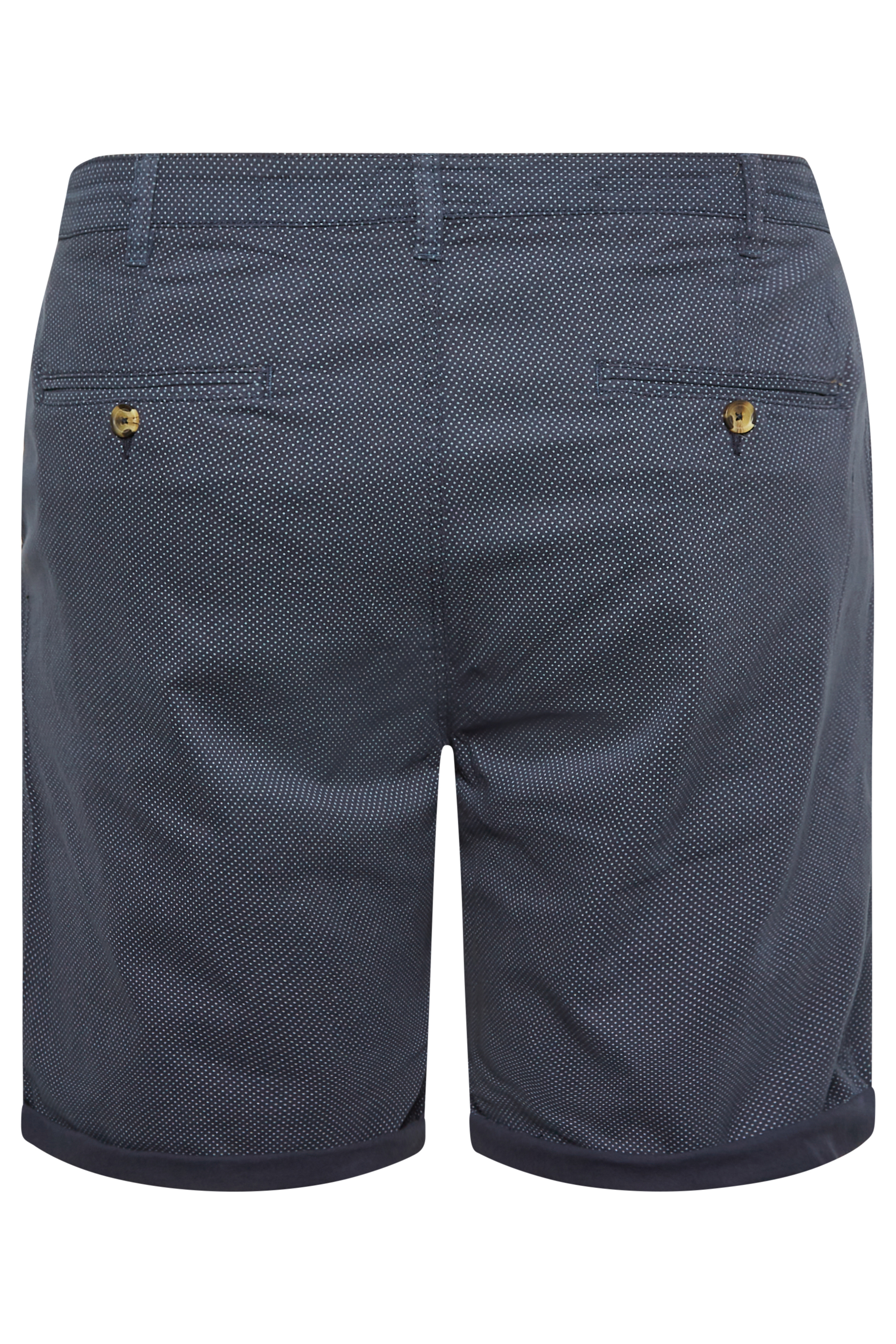 D555 Big & Tall Navy Blue Printed Chino Shorts | BadRhino 5