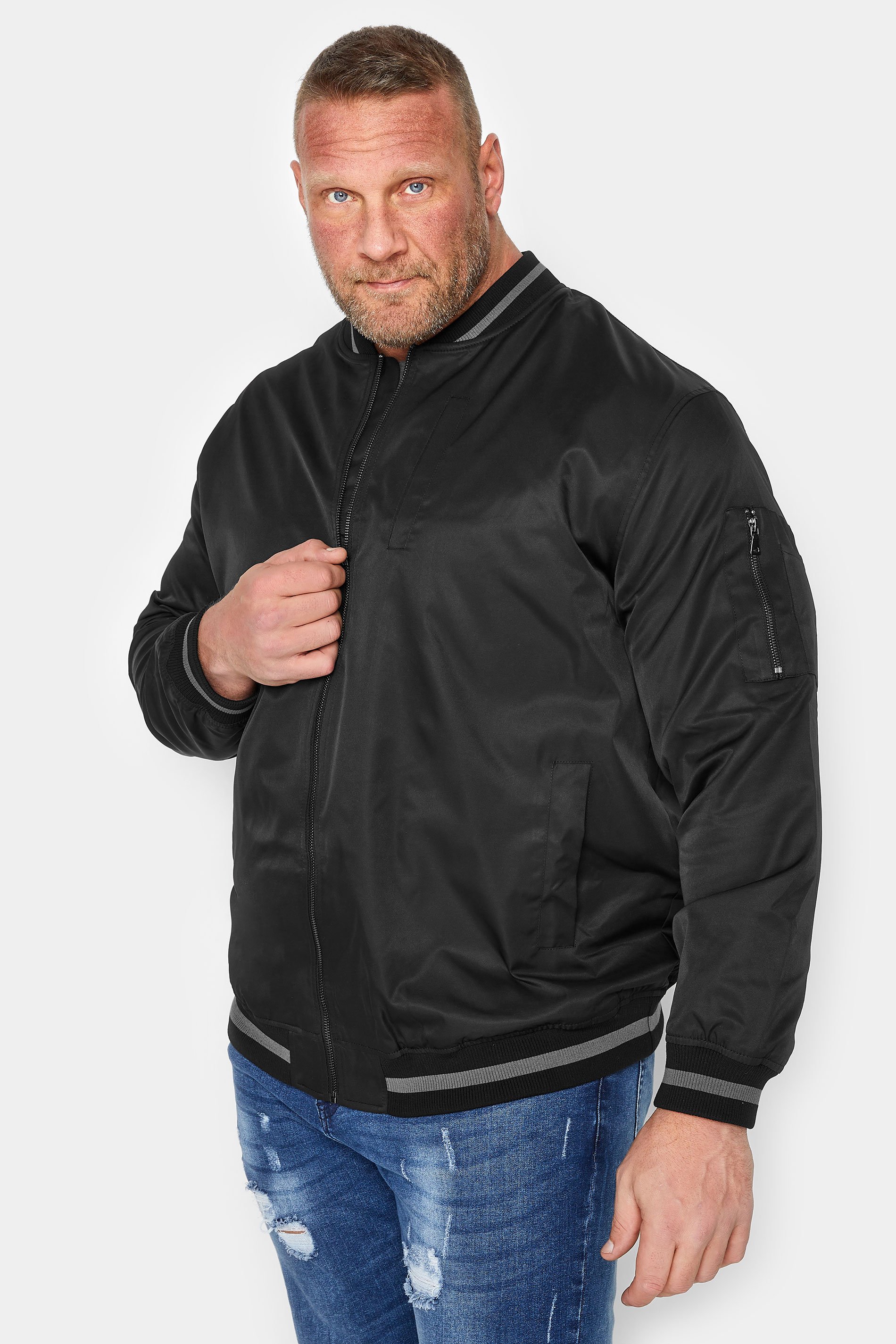 BadRhino Big & Tall Black Bomber Jacket | BadRhino 1
