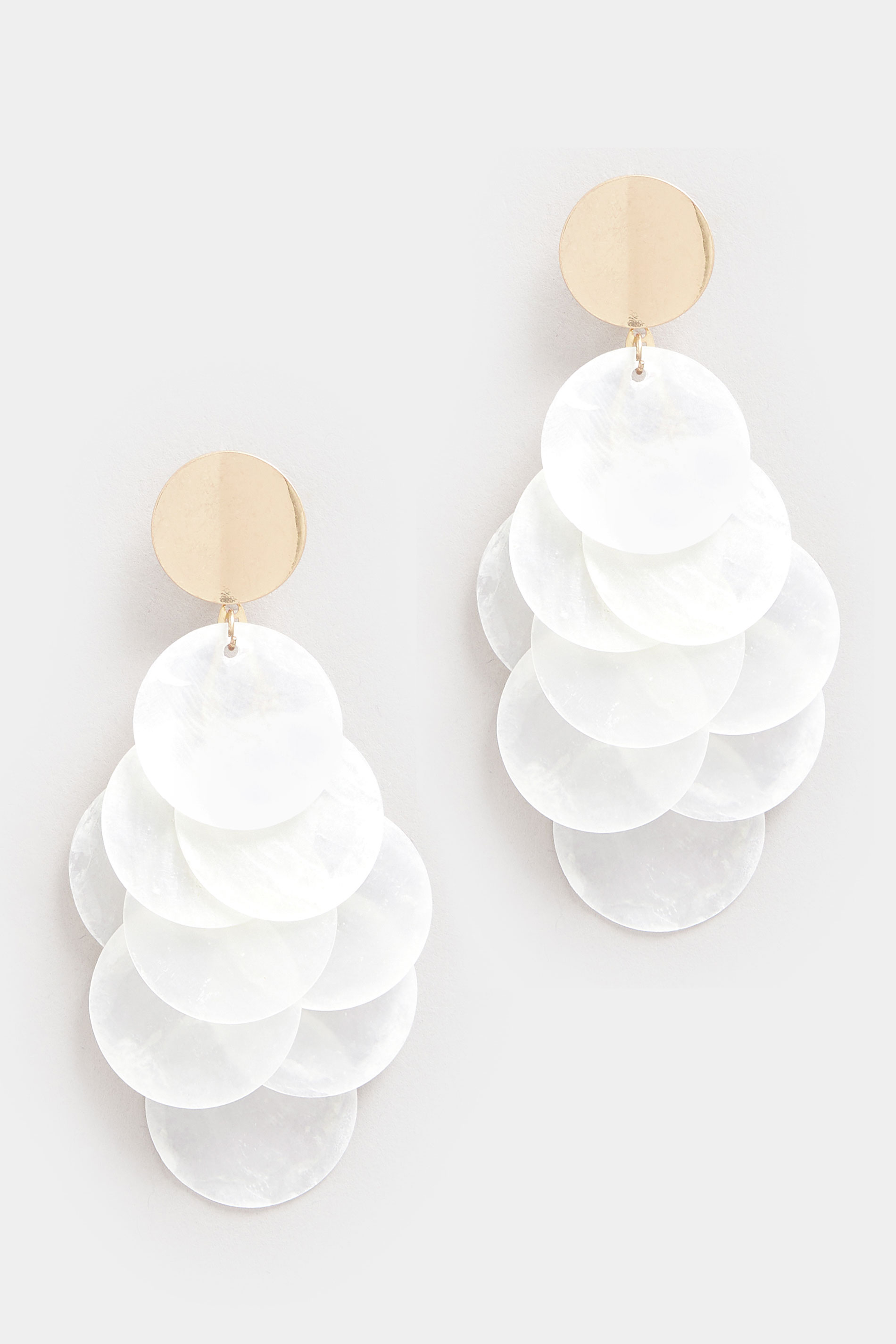 Gold Tone Statement Shell Drop Earrings | Yours Clothing 2