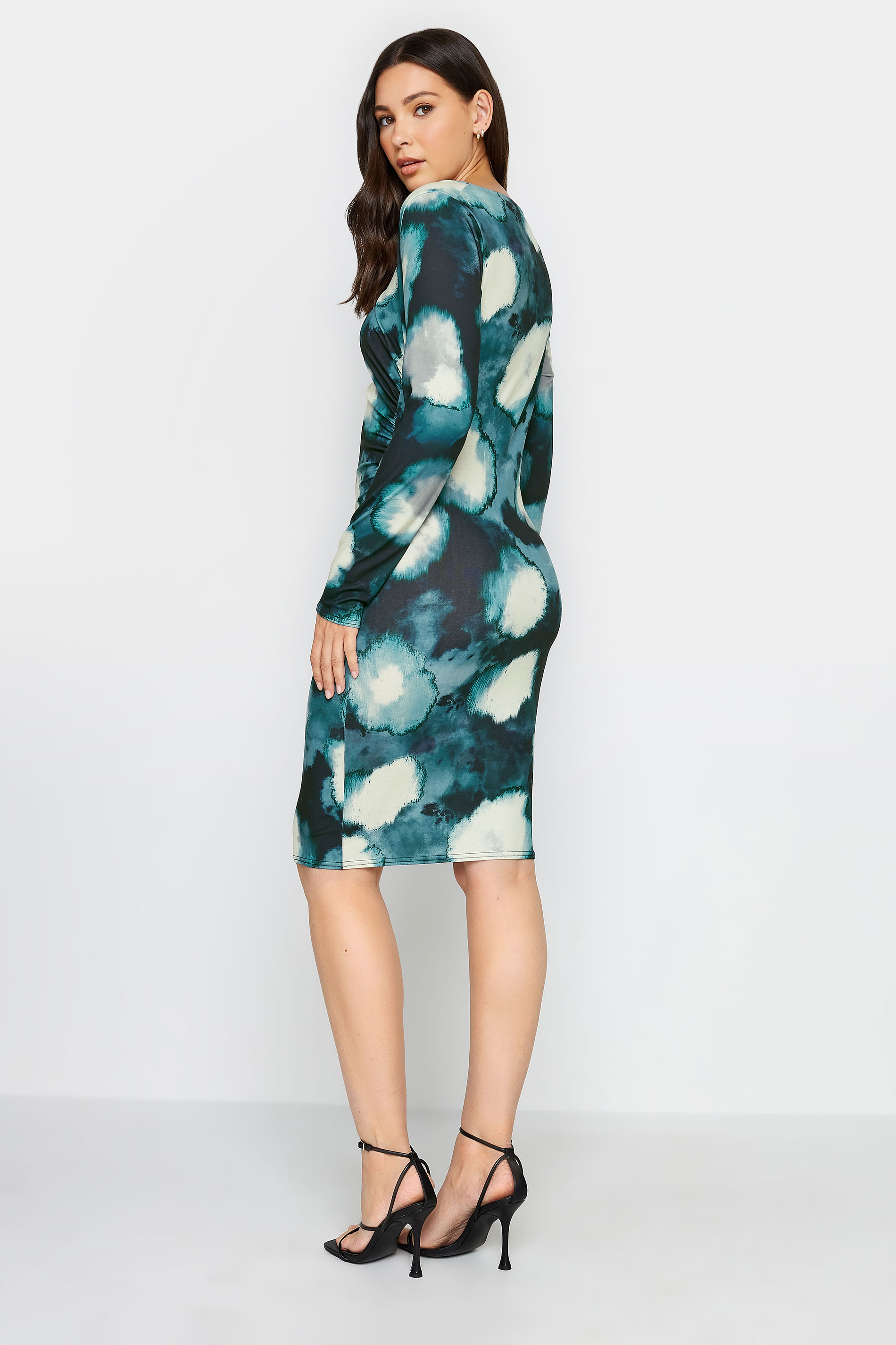 LTS Tall Womens Green Abstract Print Mesh Midi Dress | Long Tall Sally  3
