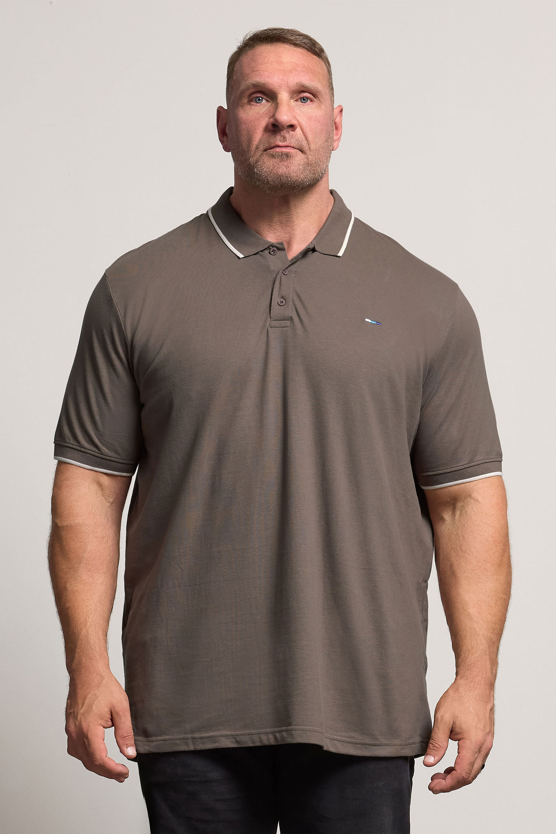 BadRhino Big & Tall 3 PACK Blue/Green/Brown Tipped Polo Shirt | BadRhino 3