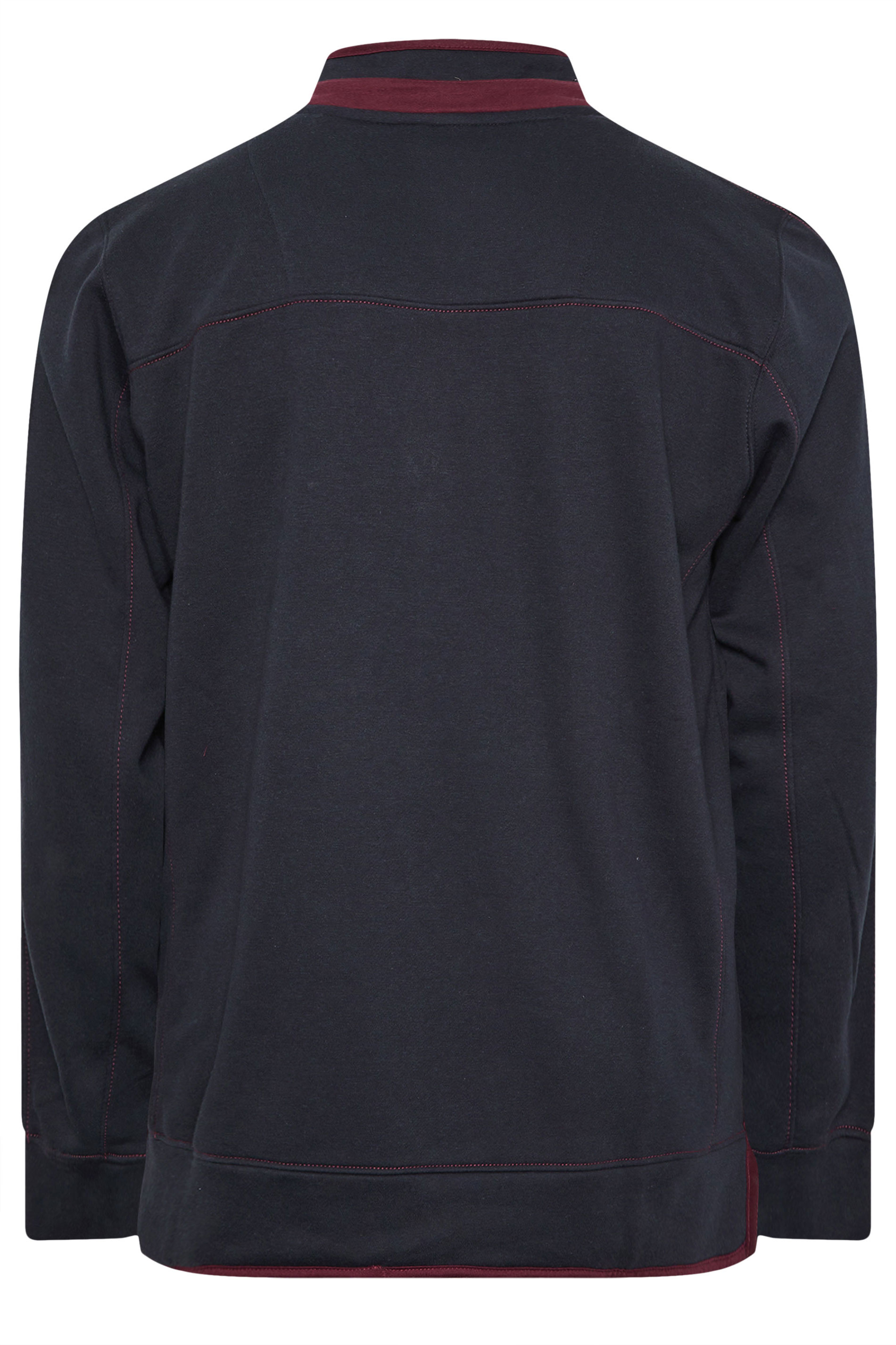 D555 Big & Tall Navy Blue Embroidered Quarter Zip Sweatshirt | BadRhino 5