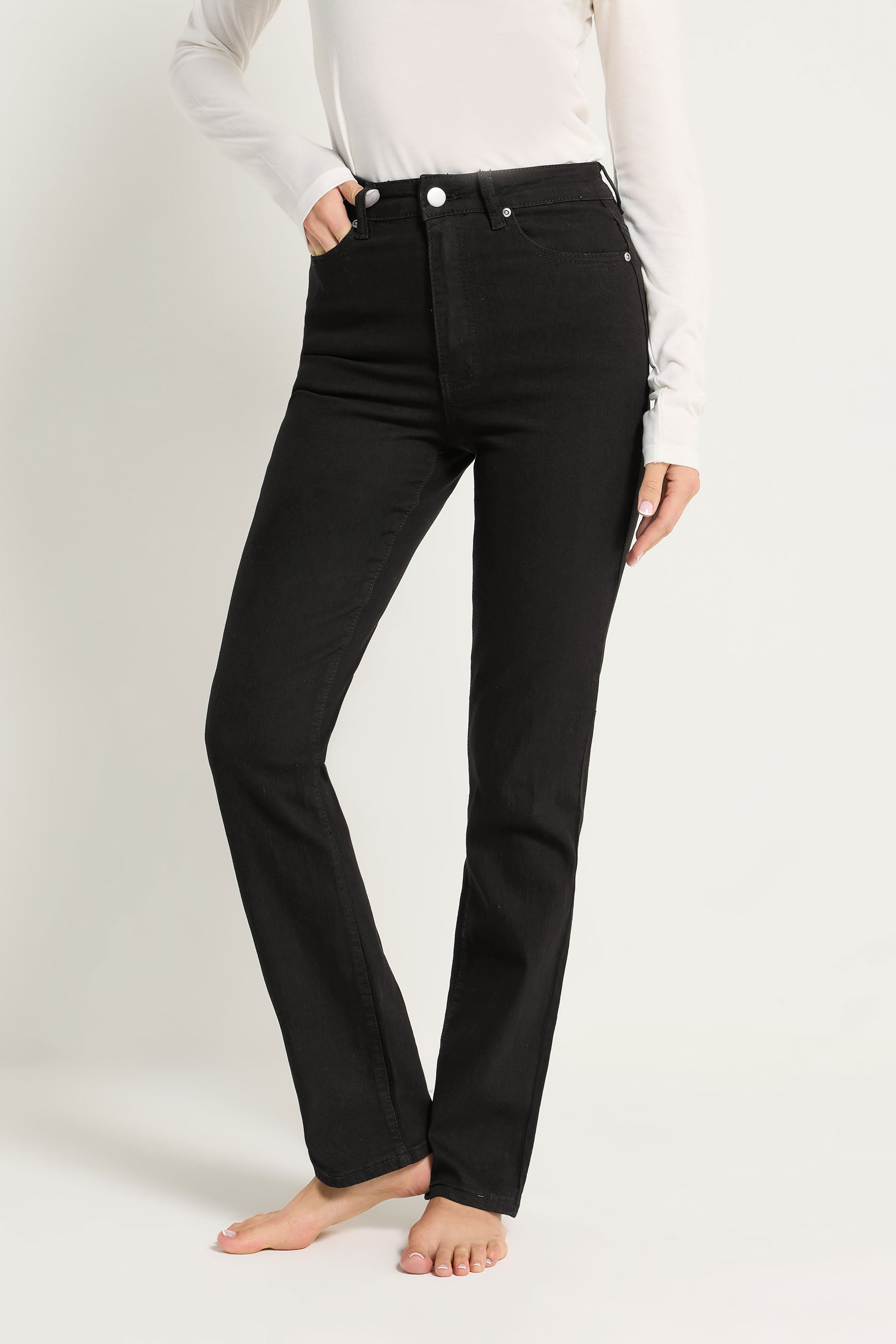 LTS Tall Women's Black Straight Leg Jeans | Long Tall Sally  2