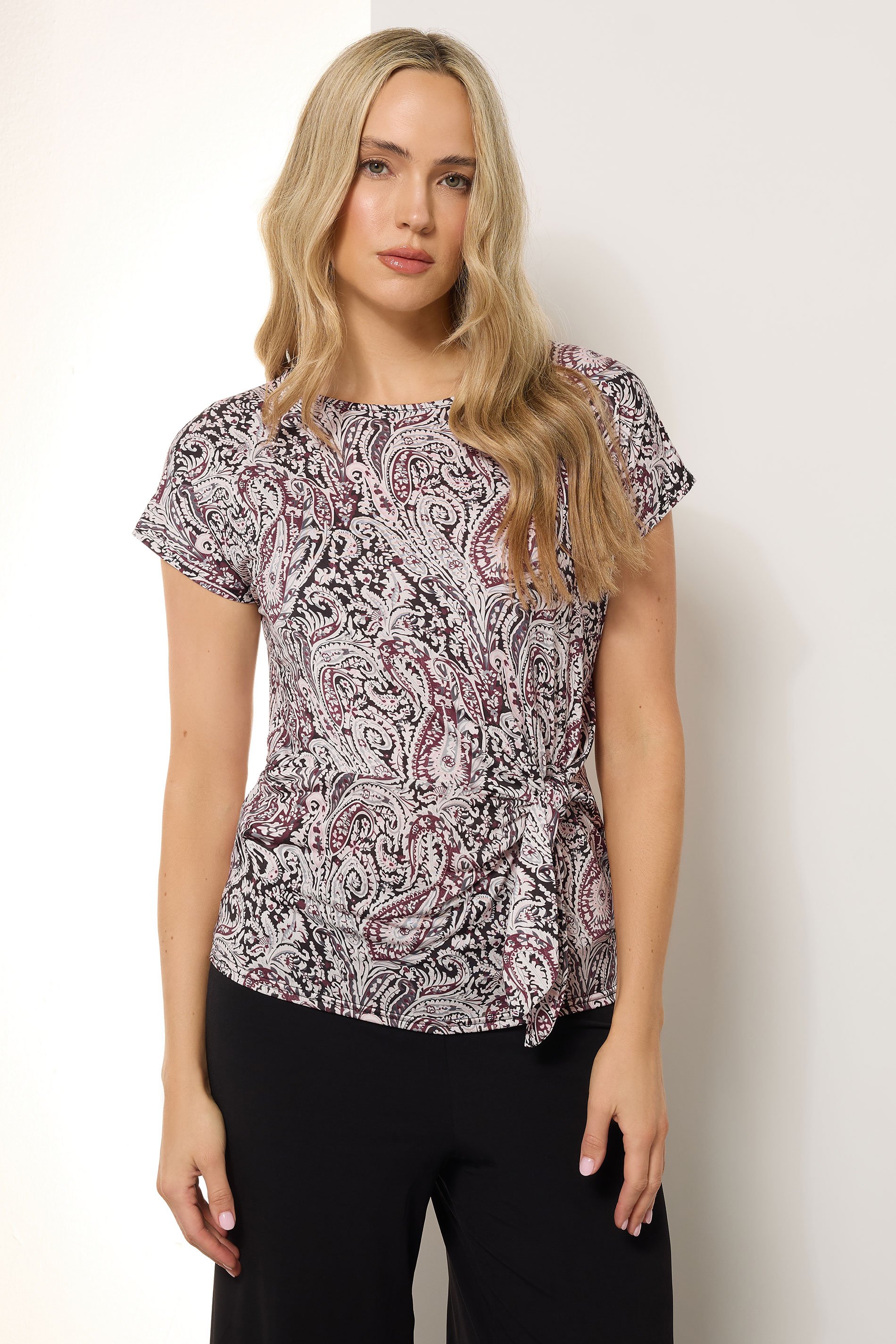 LTS Tall Black Paisley Side Tie Top | Long Tall Sally 2