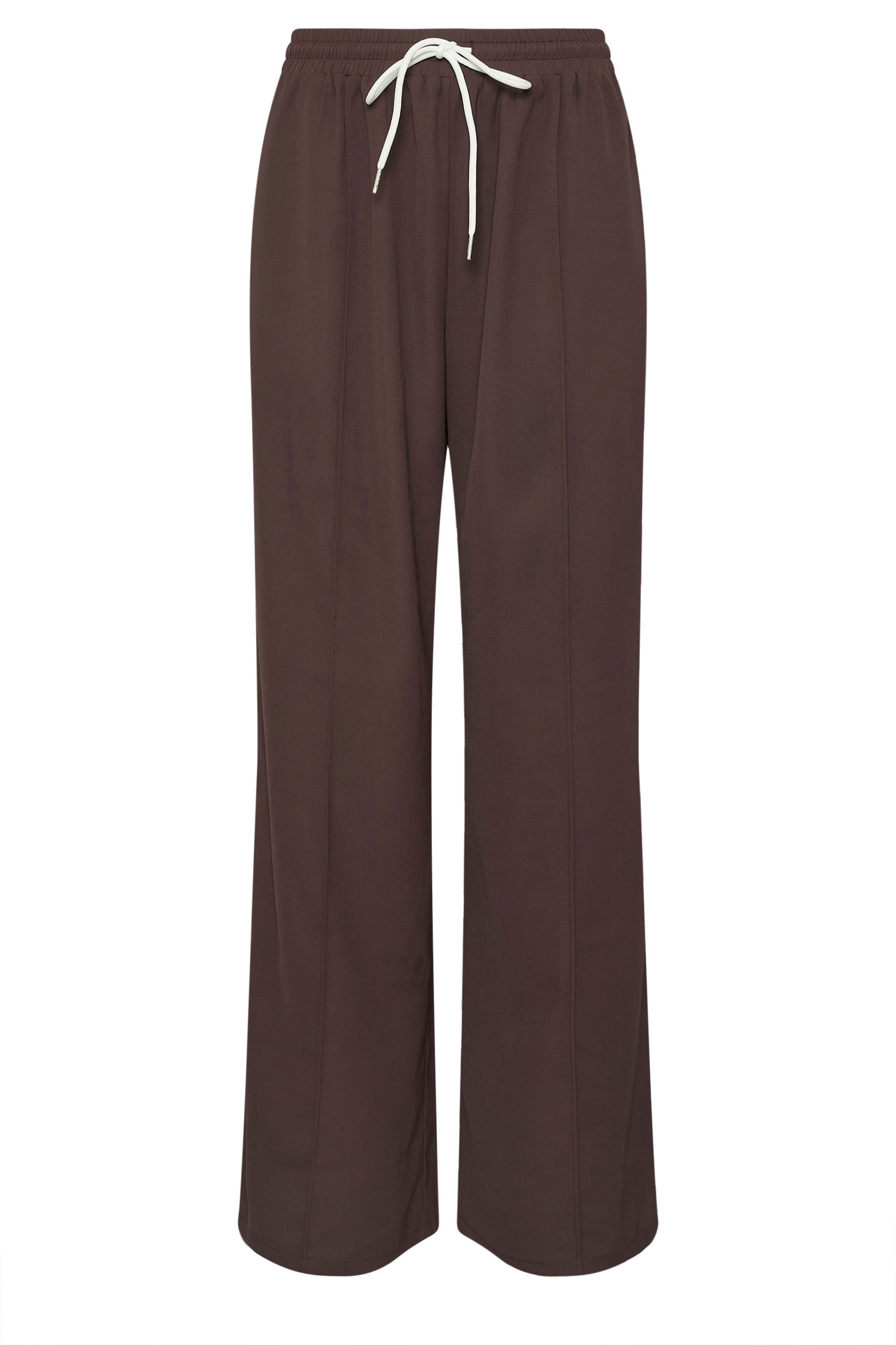 LTS Tall Brown Side Stripe Wide Leg Trousers | Long Tall Sally 6