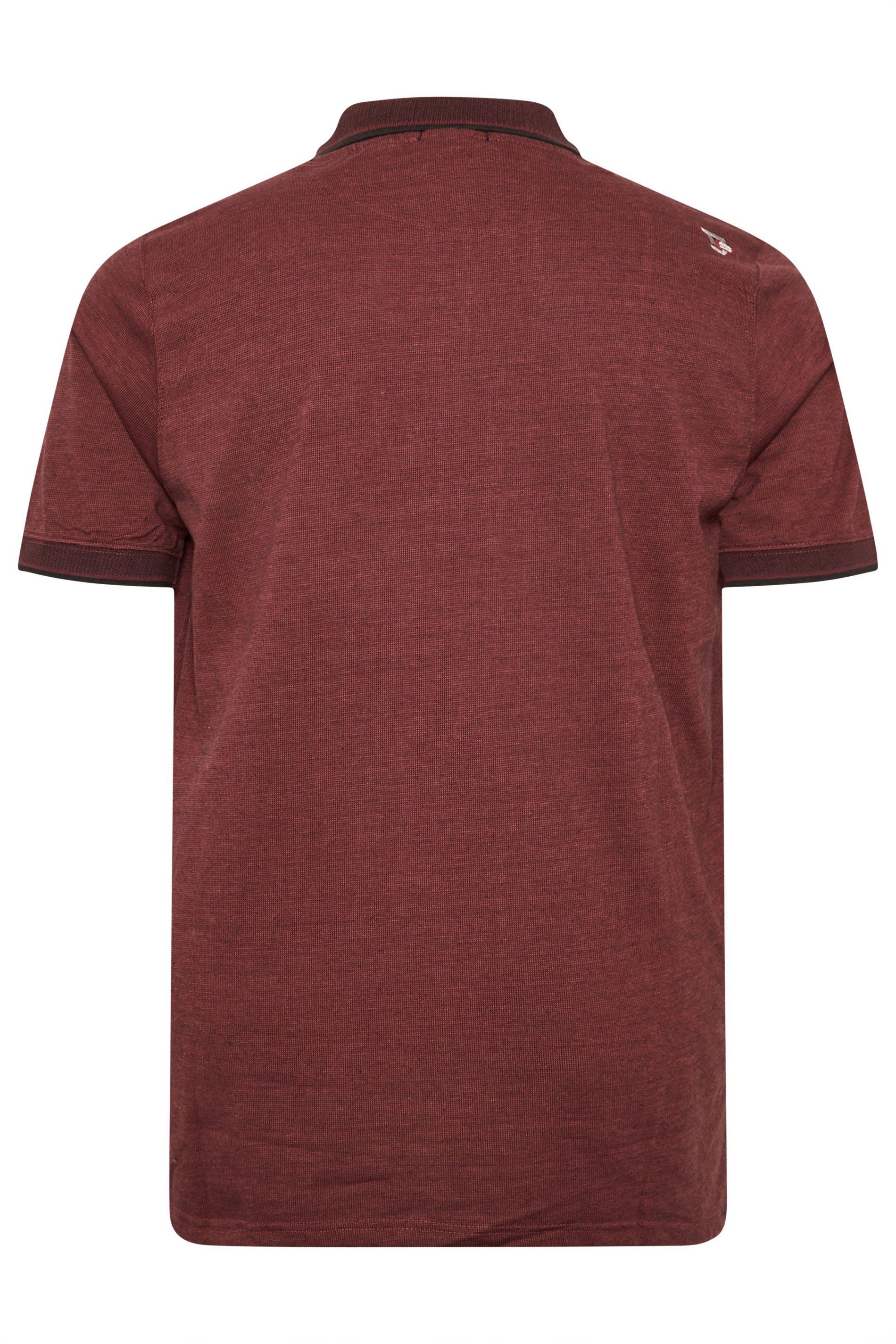 D555 Big & Tall Rust Red Textured Jacquard Polo Shirt | BadRhino 4