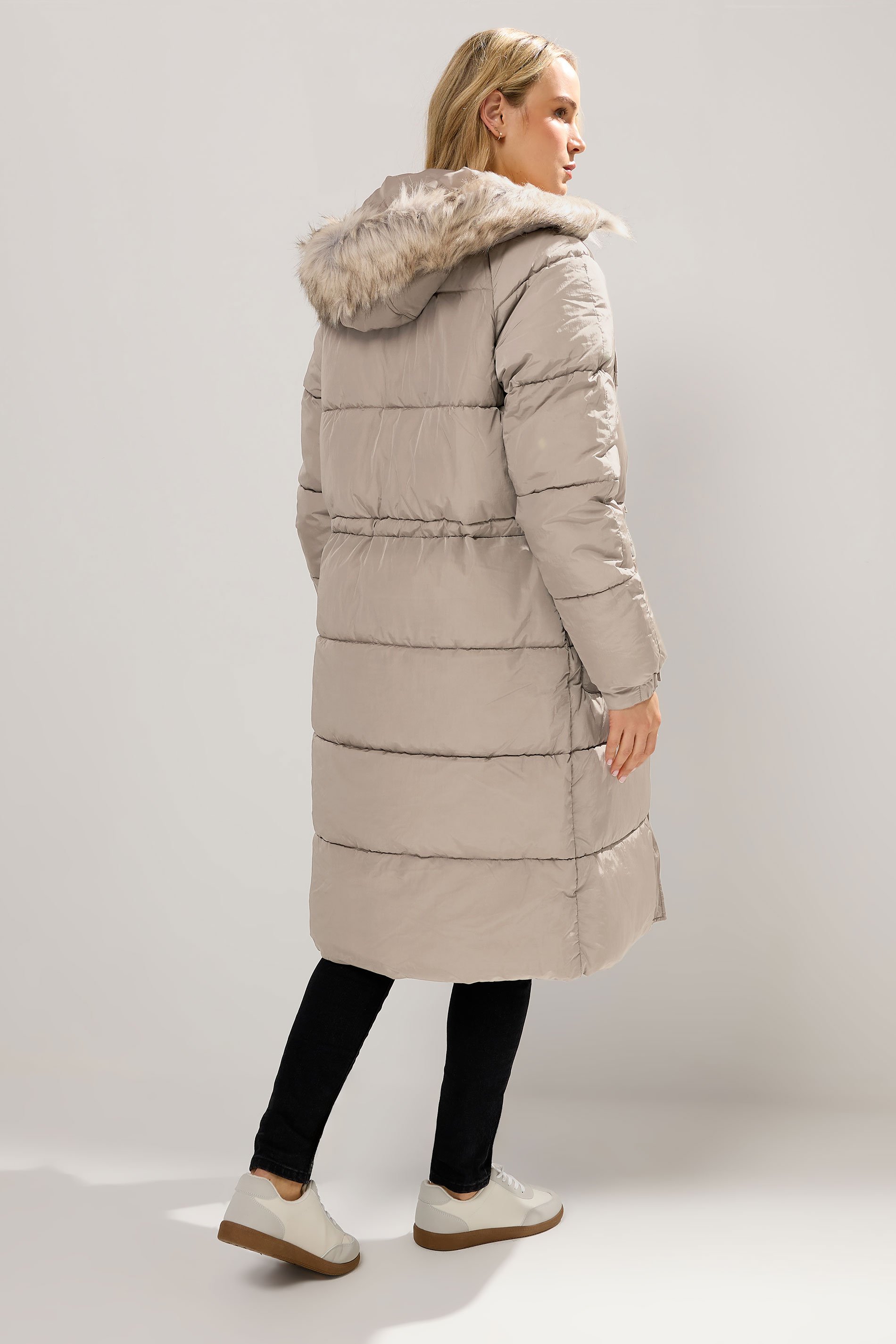 LTS Tall Natural Brown Padded Midi Coat | Long Tall Sally 4