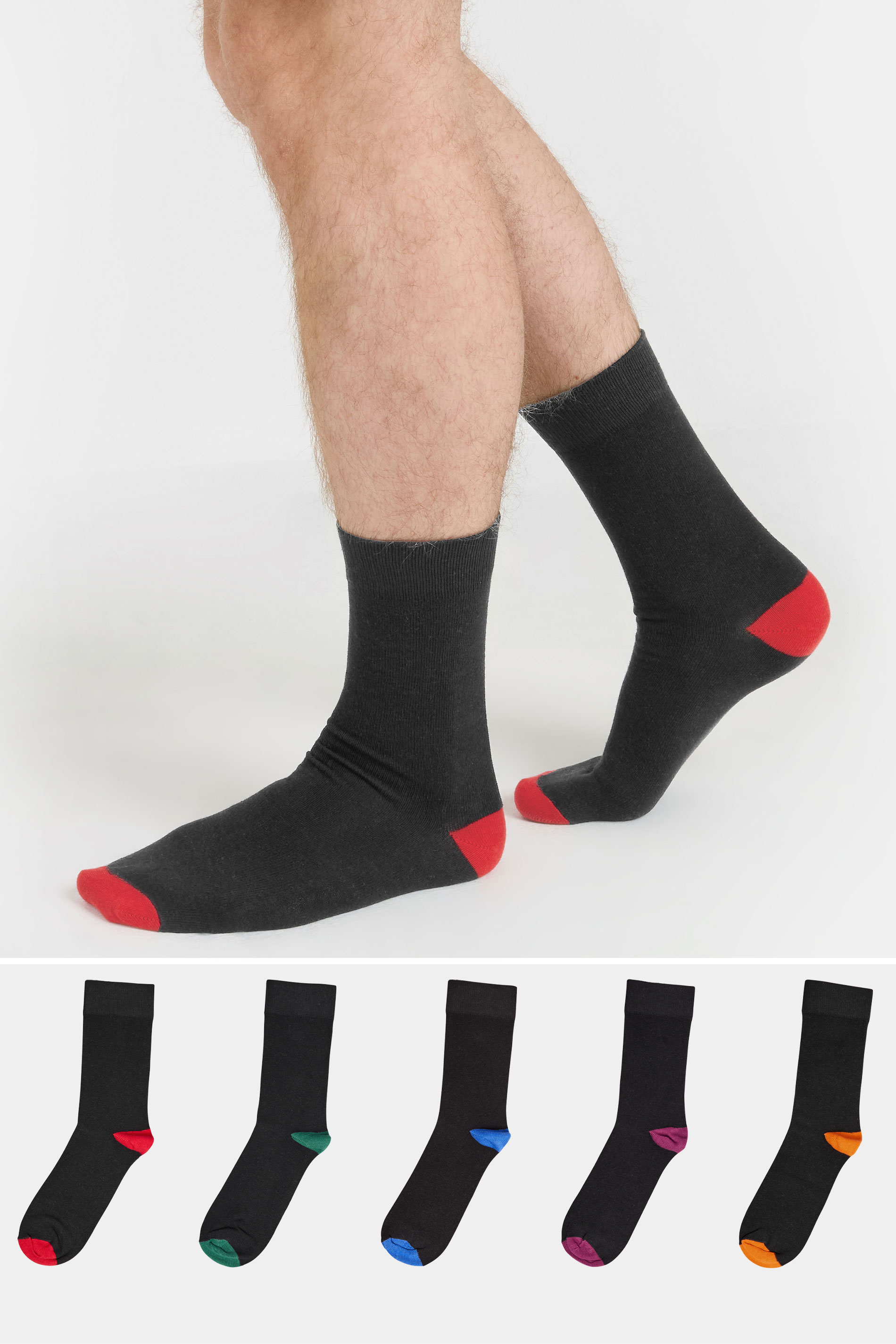 BadRhino 5 PACK Black Heel & Toe Ankle Socks | BadRhino 1