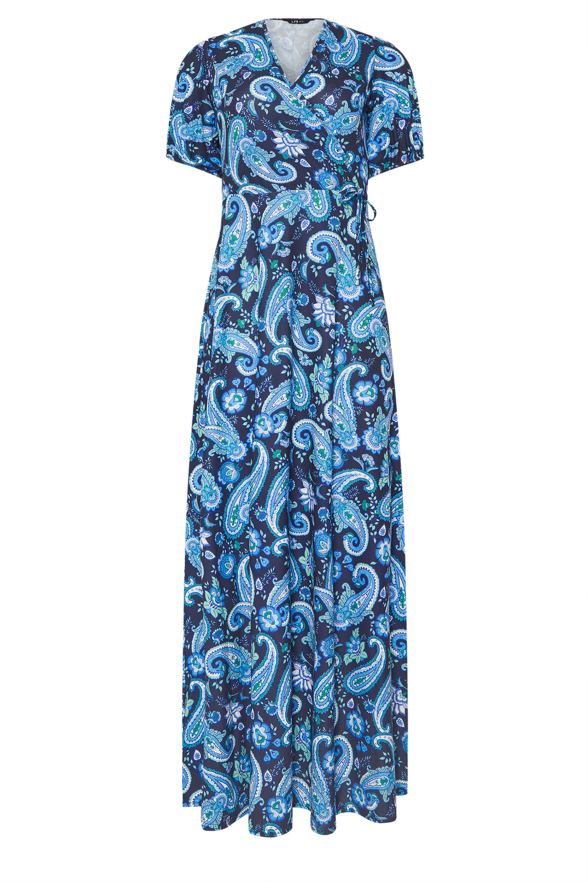 LTS Tall Royal Blue Floral Paisley Print Wrap Maxi Dress | Long Tall Sally 5