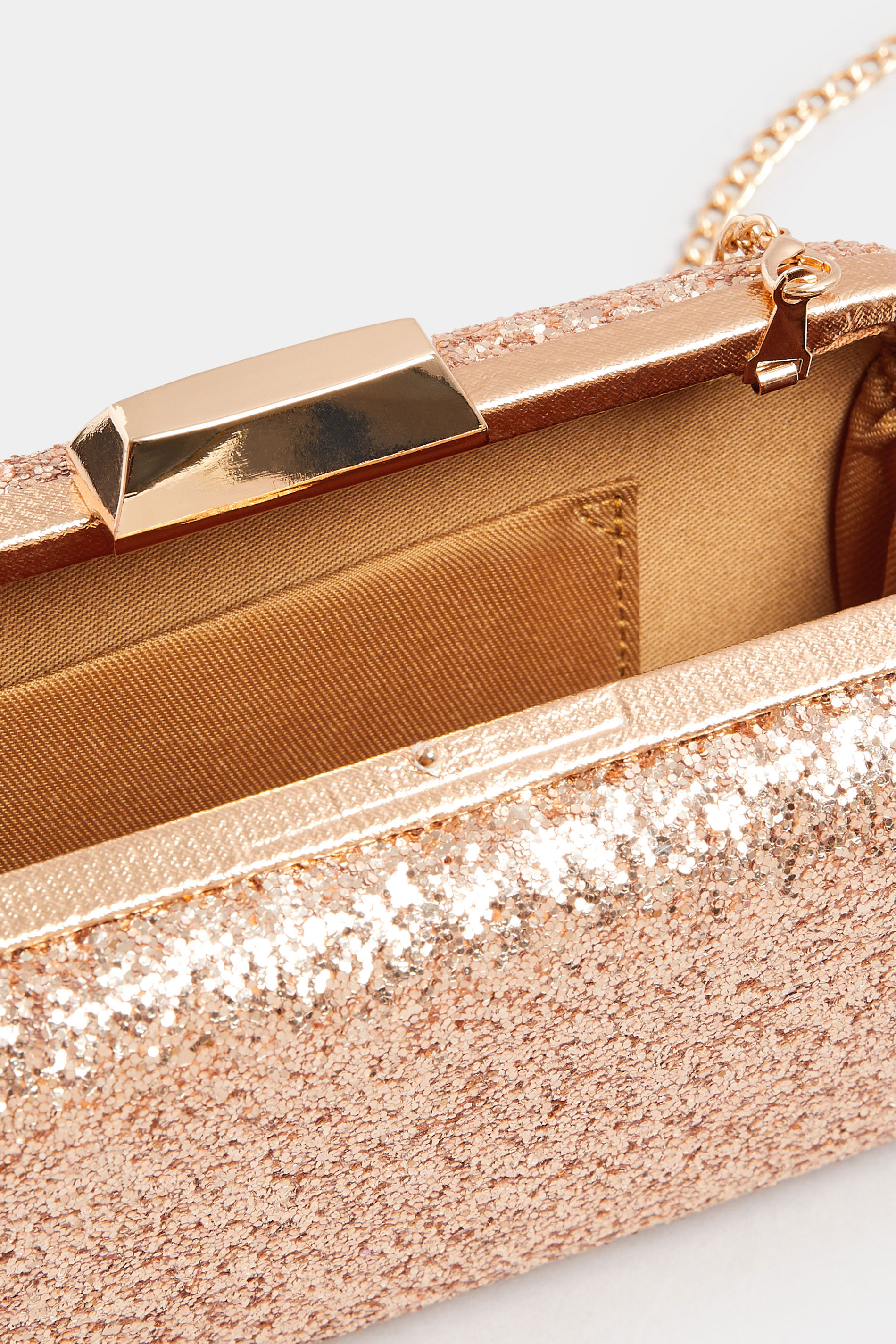 Champagne Gold Sequin Clutch Bag | Yours Clothing 6