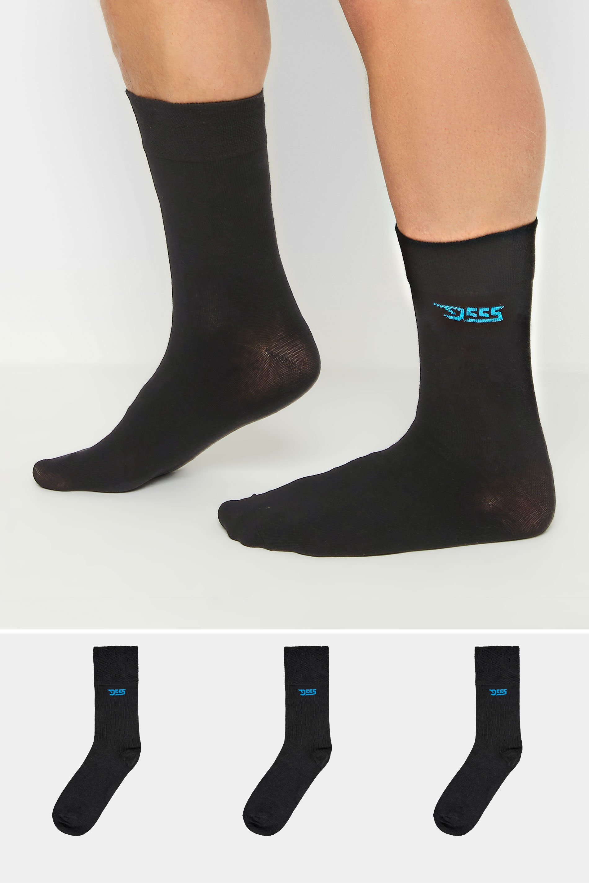 D555 Black Harold 3 Pack Socks | BadRhino 1