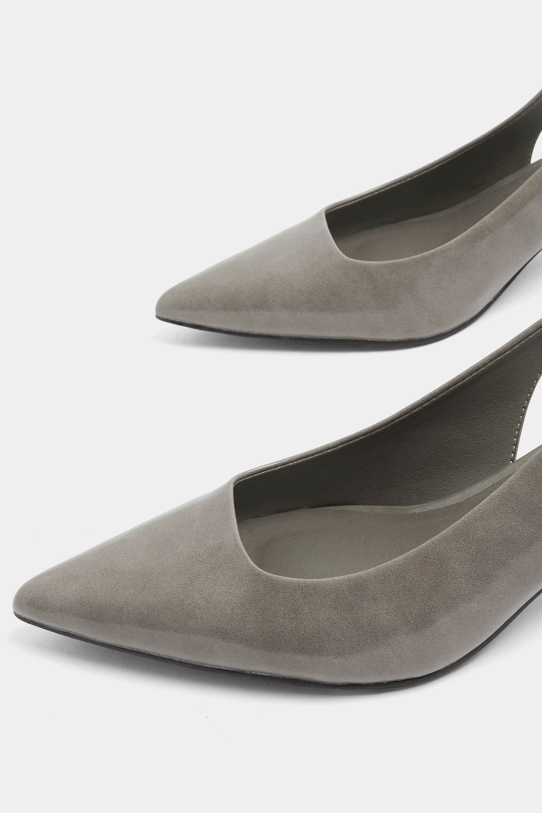 Grey Pointed Toe Heels In Wide E Fit | Yours Clothing  5