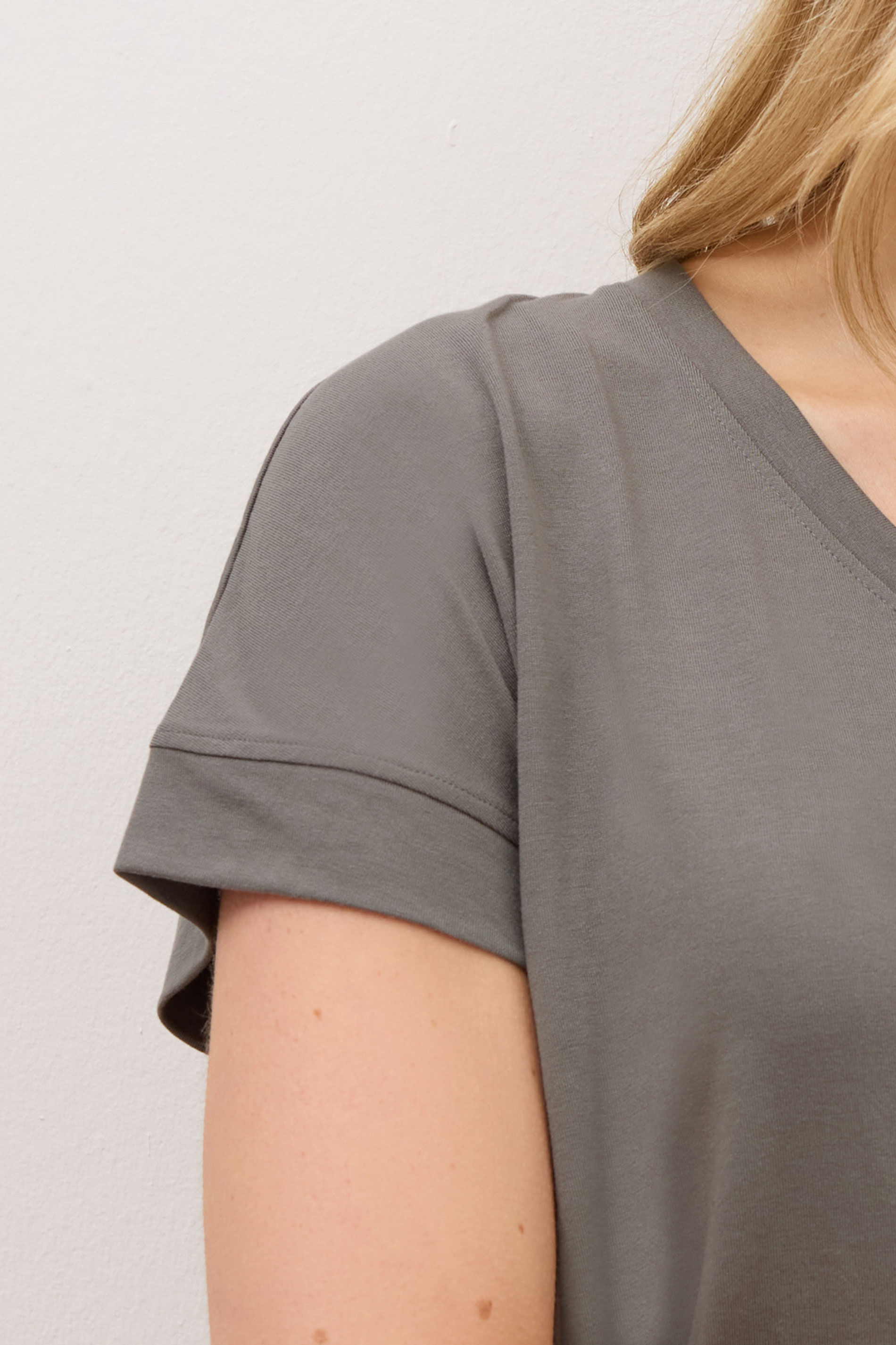 LTS PREMIUM Tall Grey V-Neck Modal T-Shirts | Long Tall Sally 4