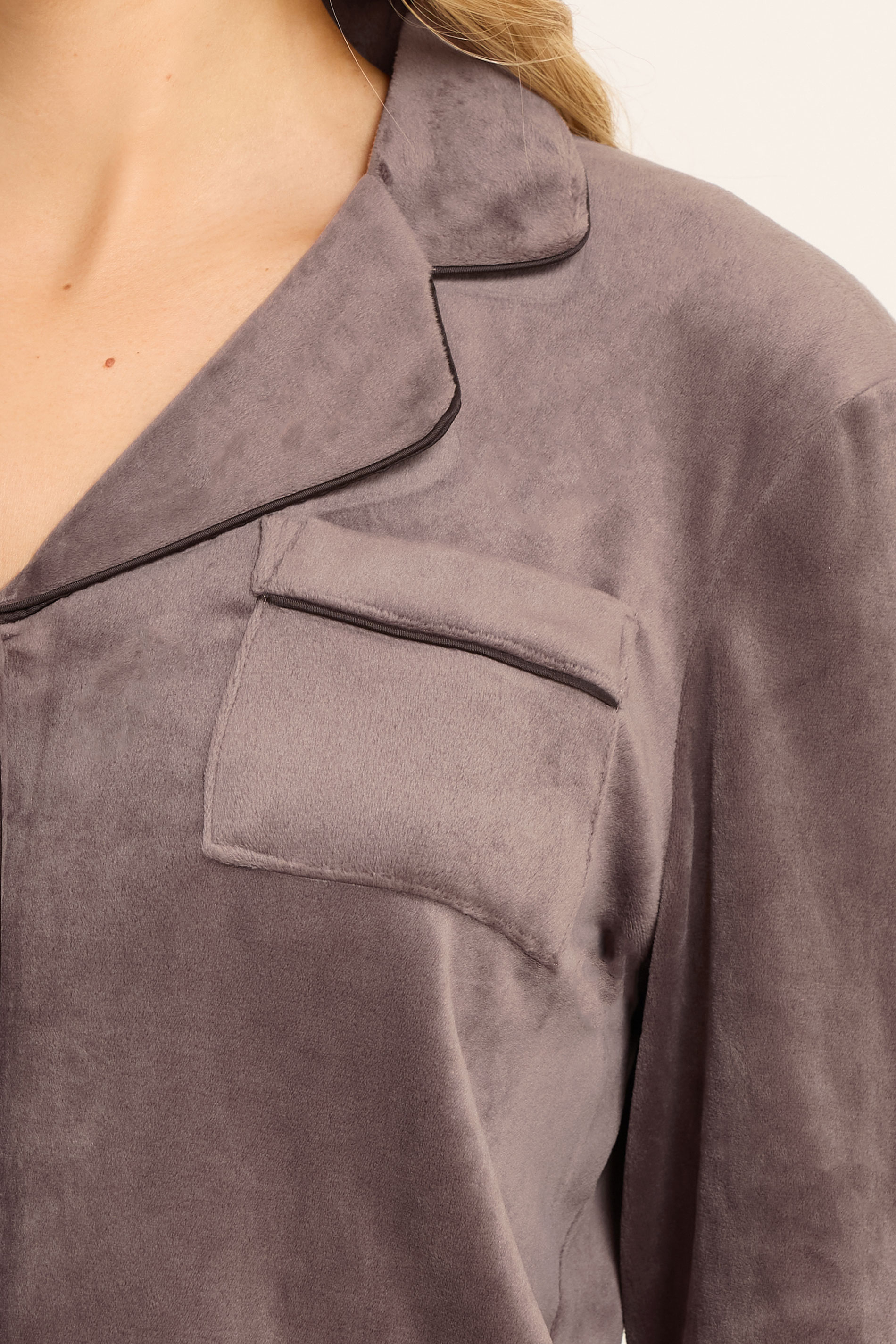 LTS Tall Chocolate Brown Super Soft Button Pyjama Set | Long Tall Sally 4