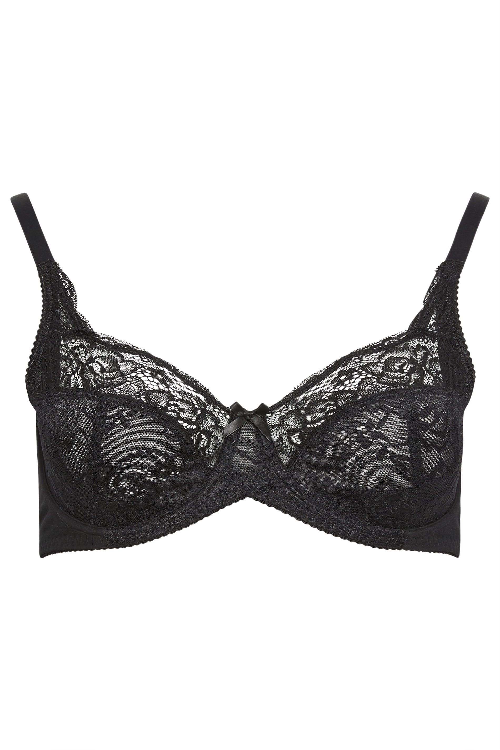 M&Co Black Lace Non-Padded Floral Bra | M&Co 6