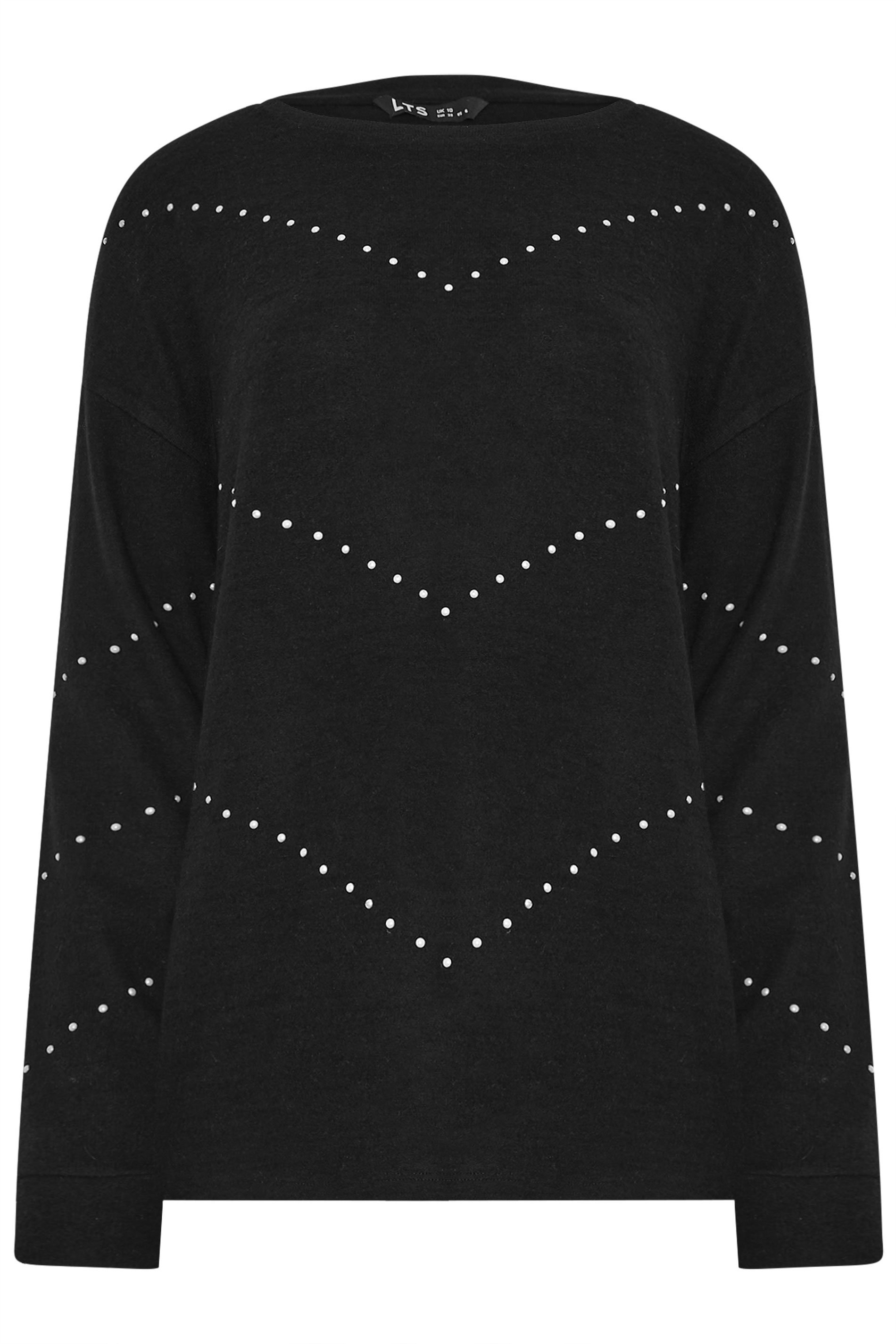 LTS Tall Black Studded Jumper | Long Tall Sally 5