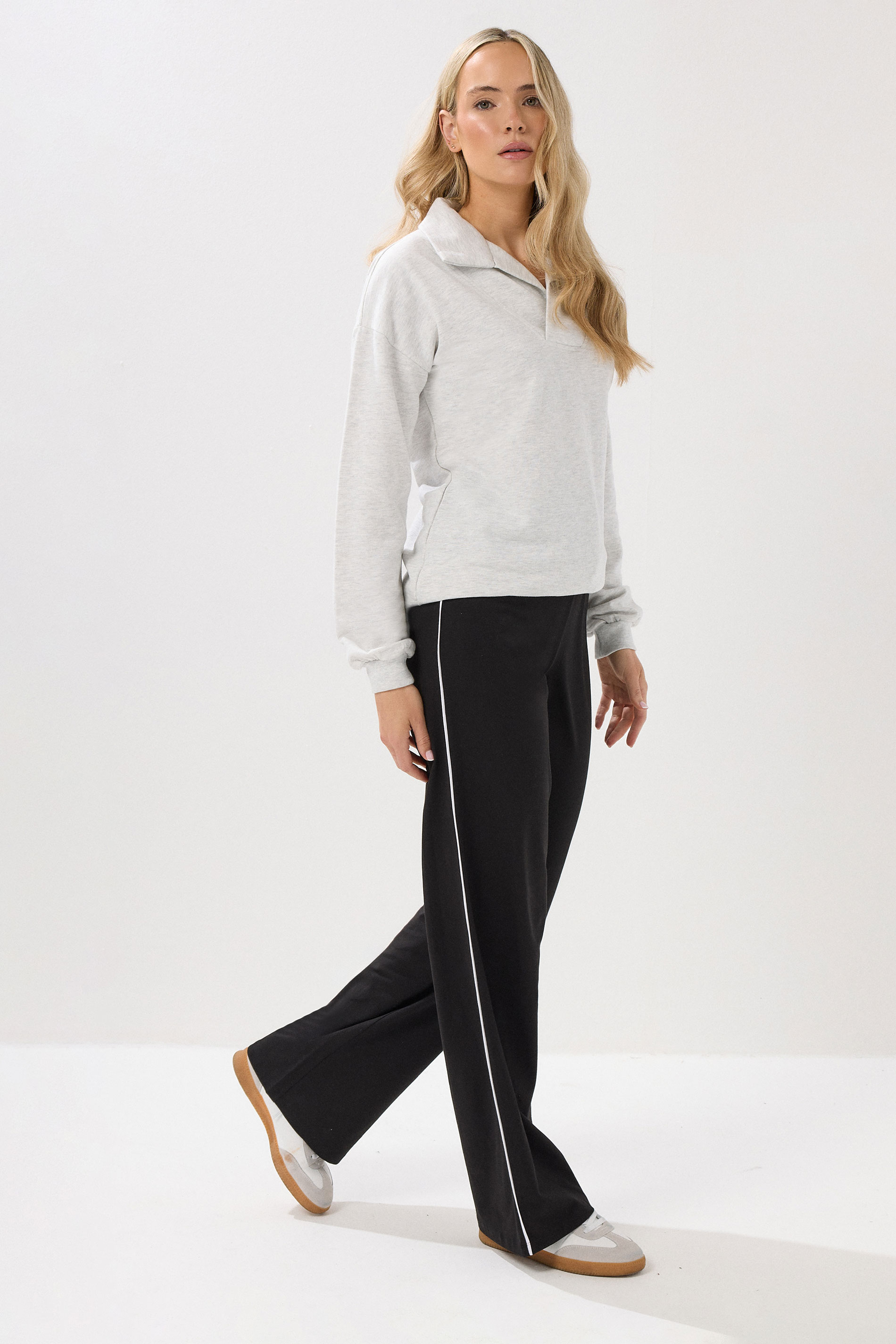 LTS Tall Black Striped Wide Leg Leggings | Long Tall Sally 3