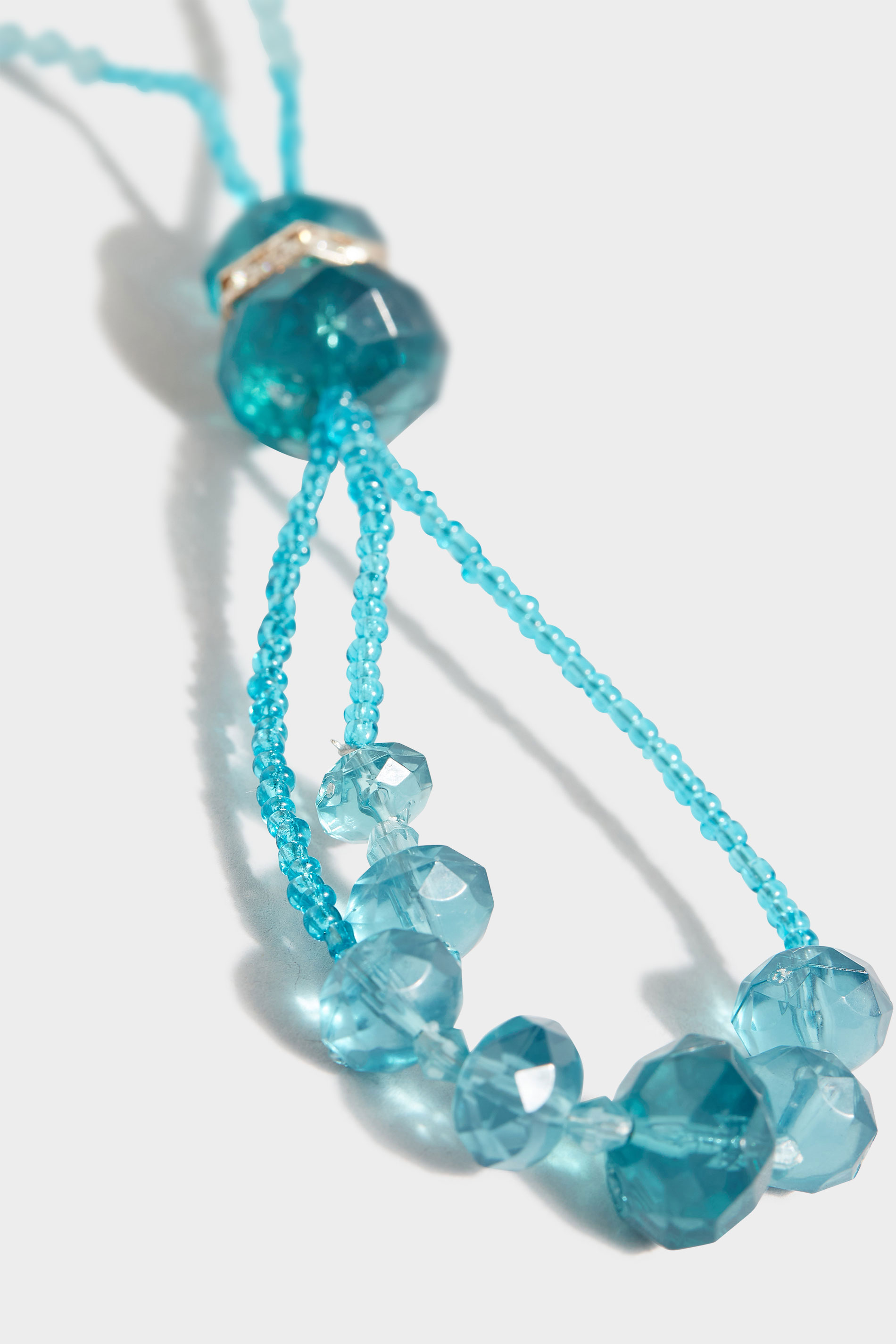 Turquoise Blue Beaded Necklace | Yours Clothing 3