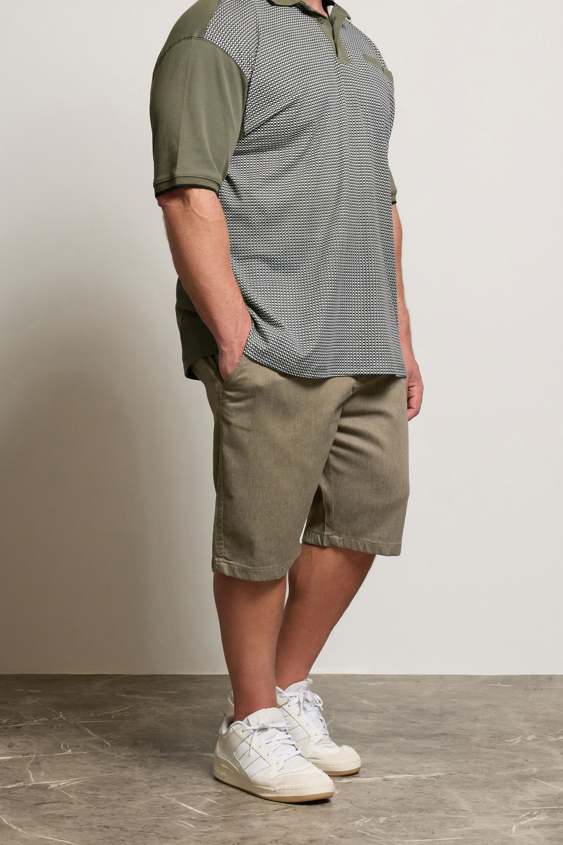 KAM Big & Tall Natural Brown Smart Stretch Shorts | BadRhino 1