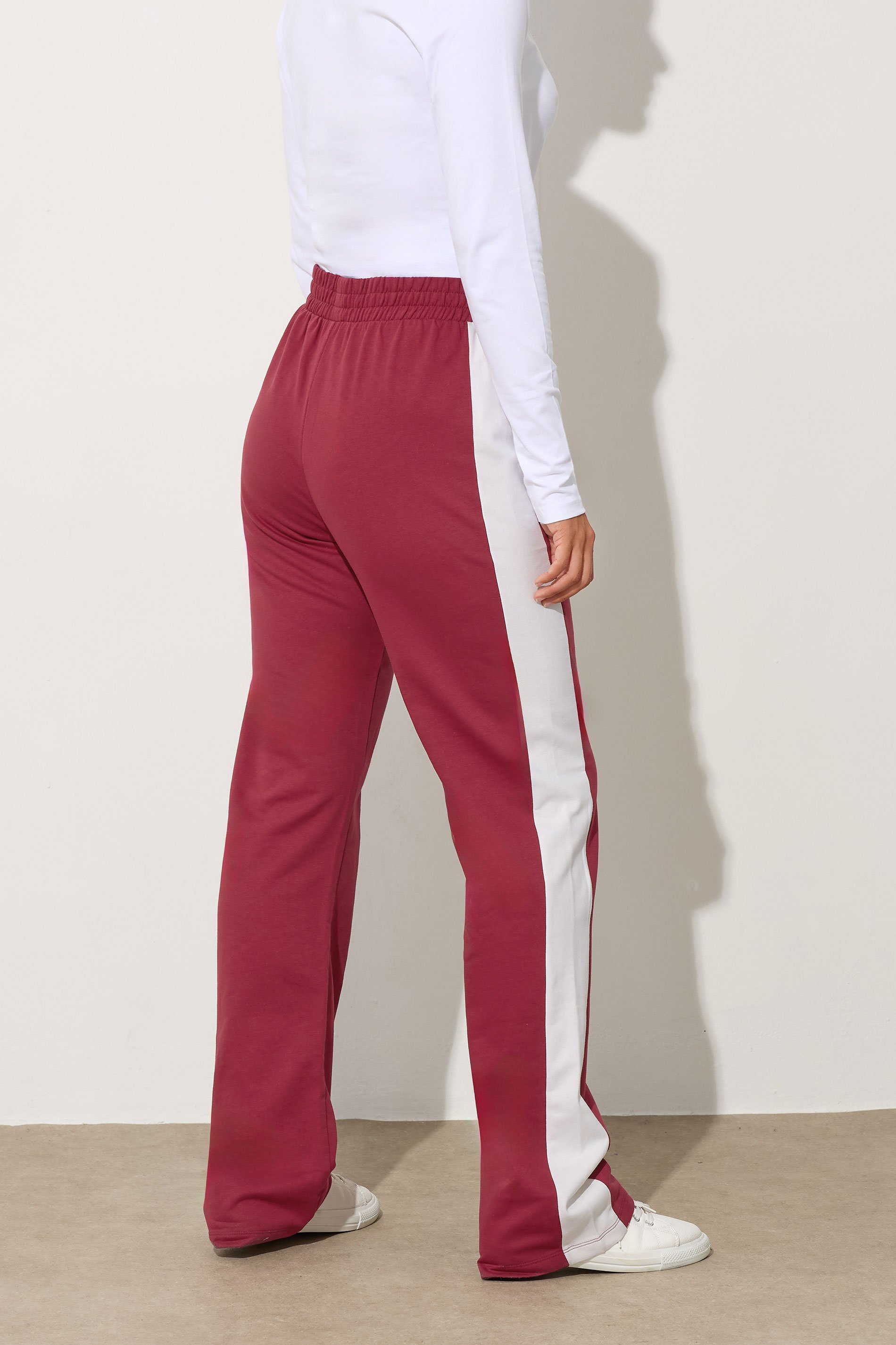 LTS Tall Red Side Stripe Fitted Straight Leg Joggers | Long Tall Sally 3