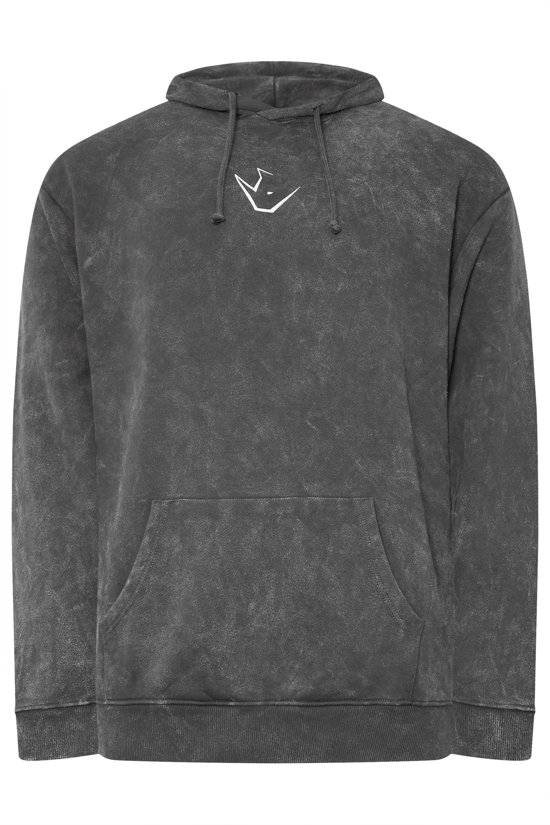 IronRhino Big & Tall Grey 'Training Dept' Acid Wash Hoodie | BadRhino 6