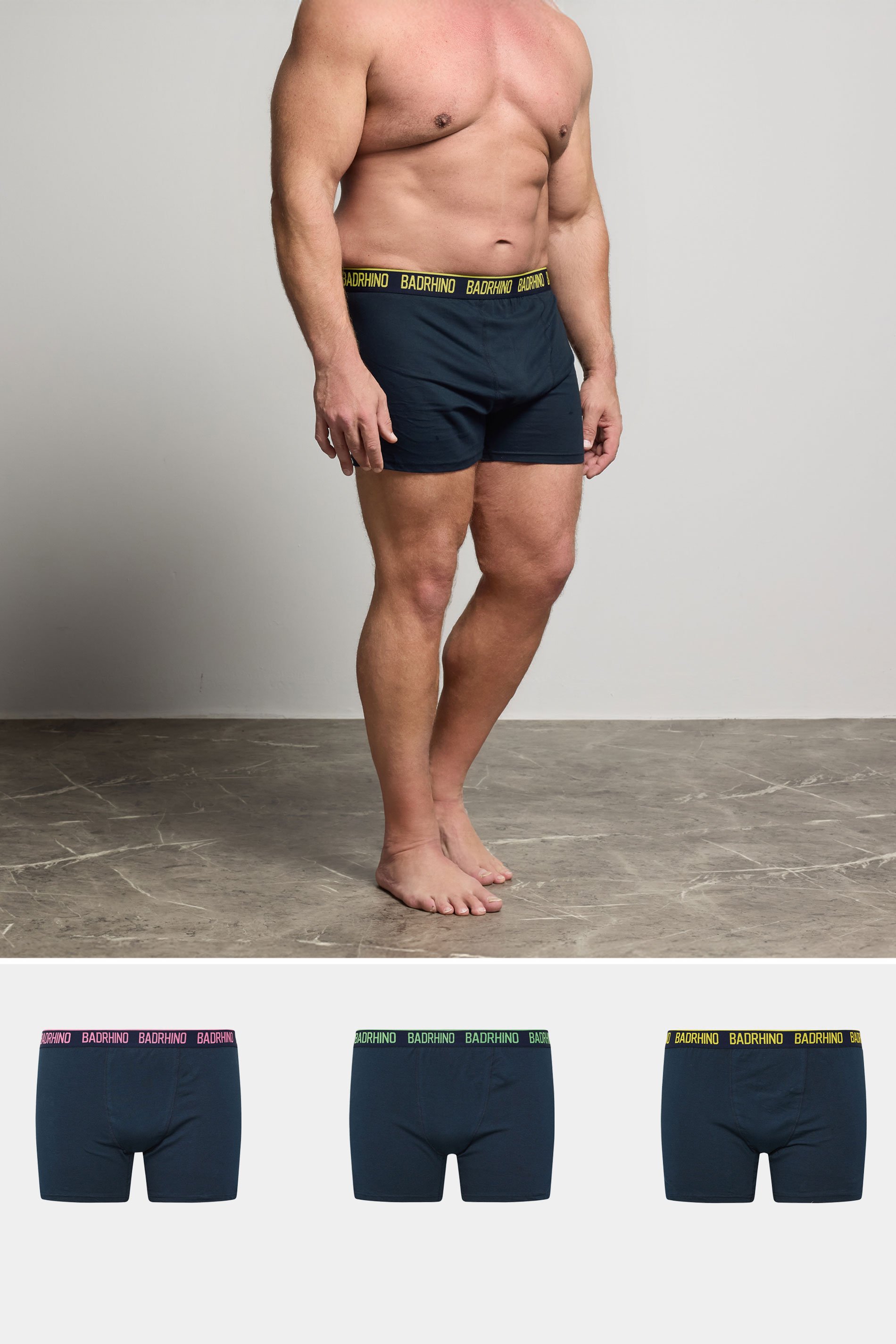BadRhino Big & Tall 3 PACK Navy Blue Boxers | BadRhino 1