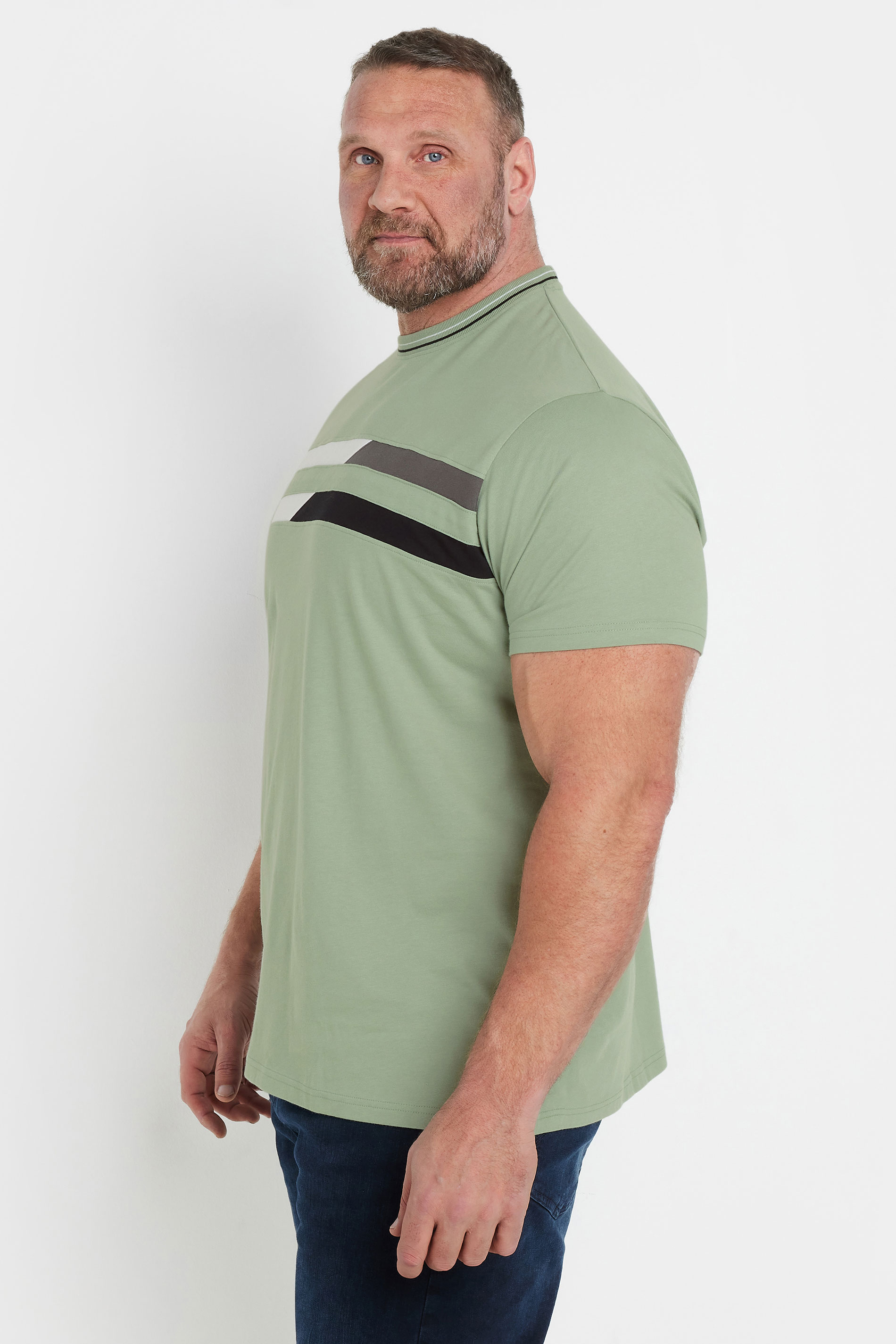 BadRhino Big & Tall Green Cut & Sew T-Shirt | BadRhino 3