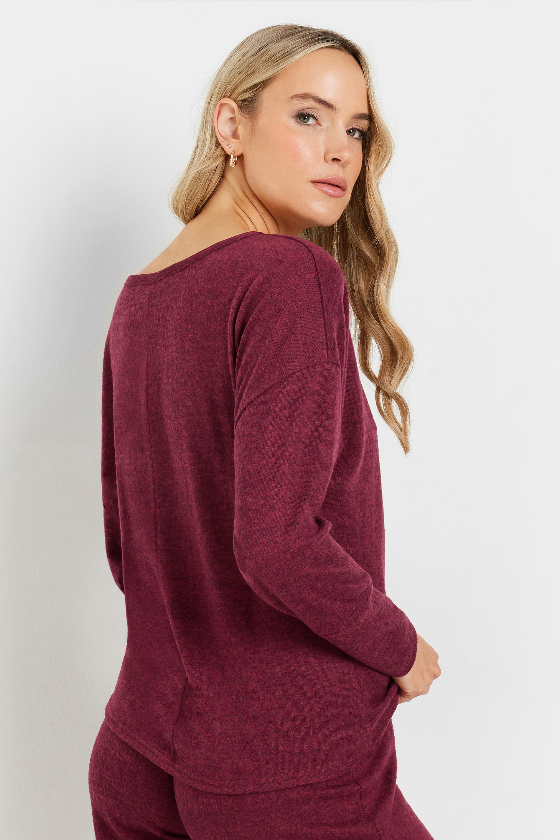 LTS Tall Burgundy Red Batwing Jumper | Long Tall Sally 3